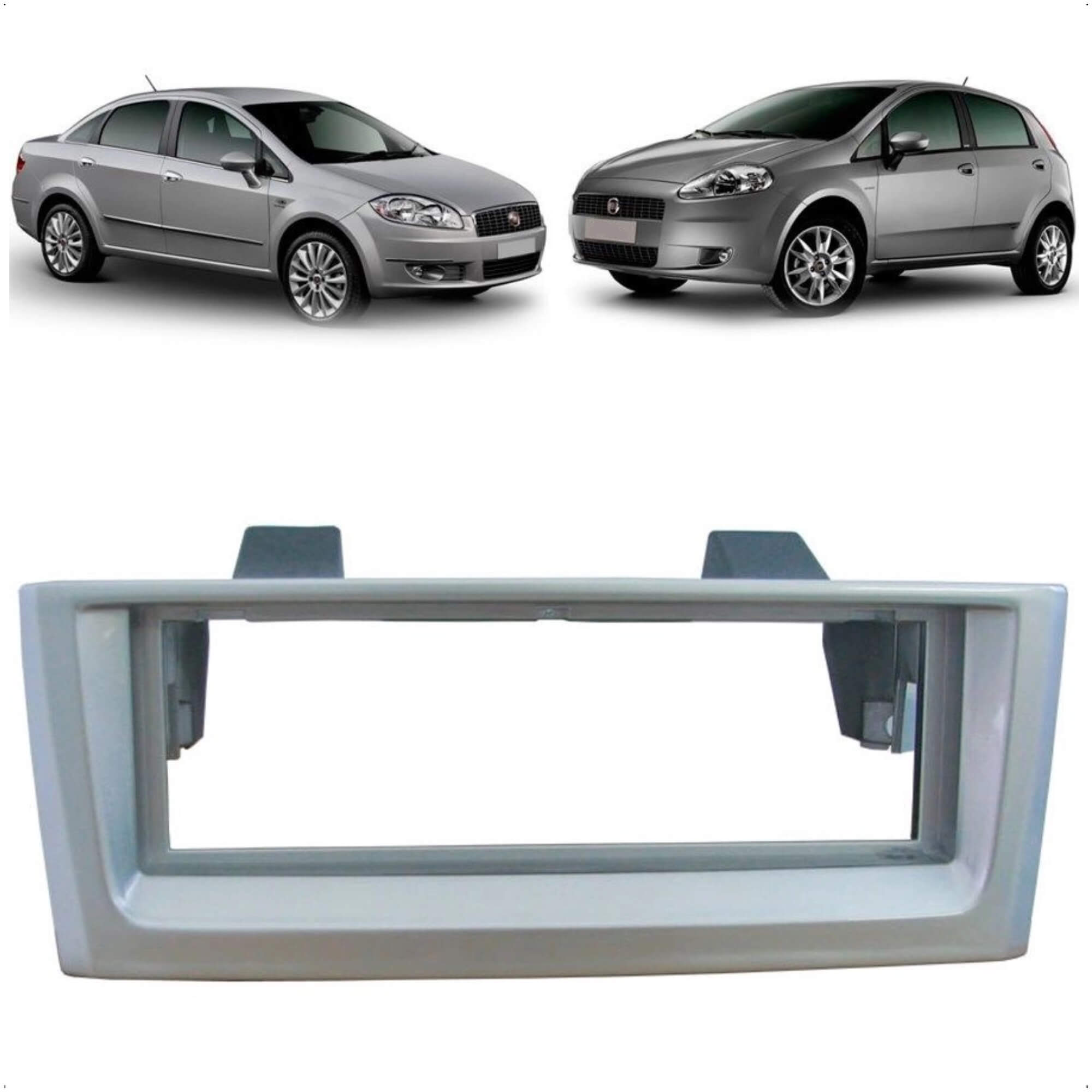 Moldura 1 Din Punto/Linea 2008 2009 2010 2011 2012 Prata Expex - EPX 085