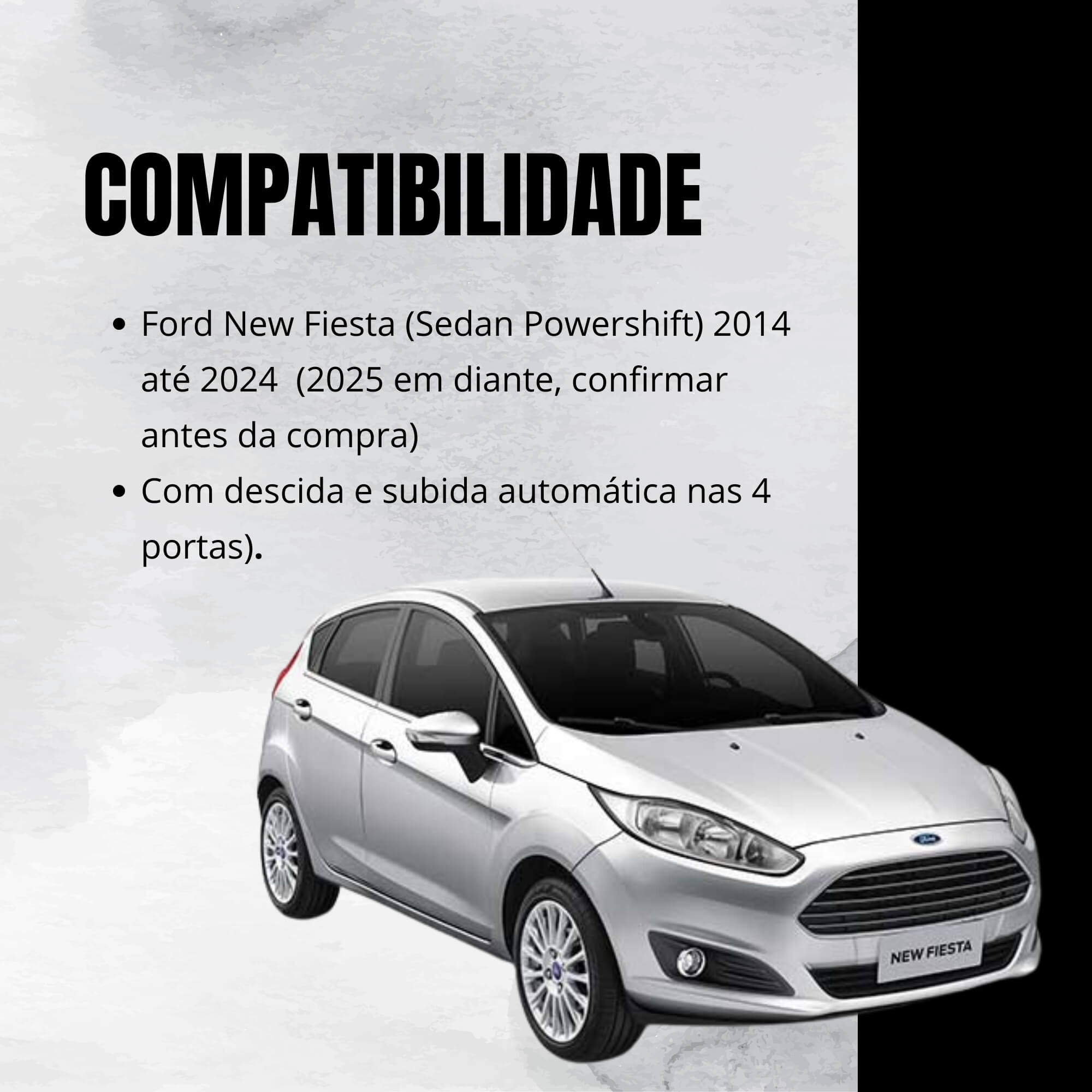Módulo De Vidro Com Antiesmagamento Compatível Com Ford New Fiesta A Partir De 2014 Tury - LVX 5CH