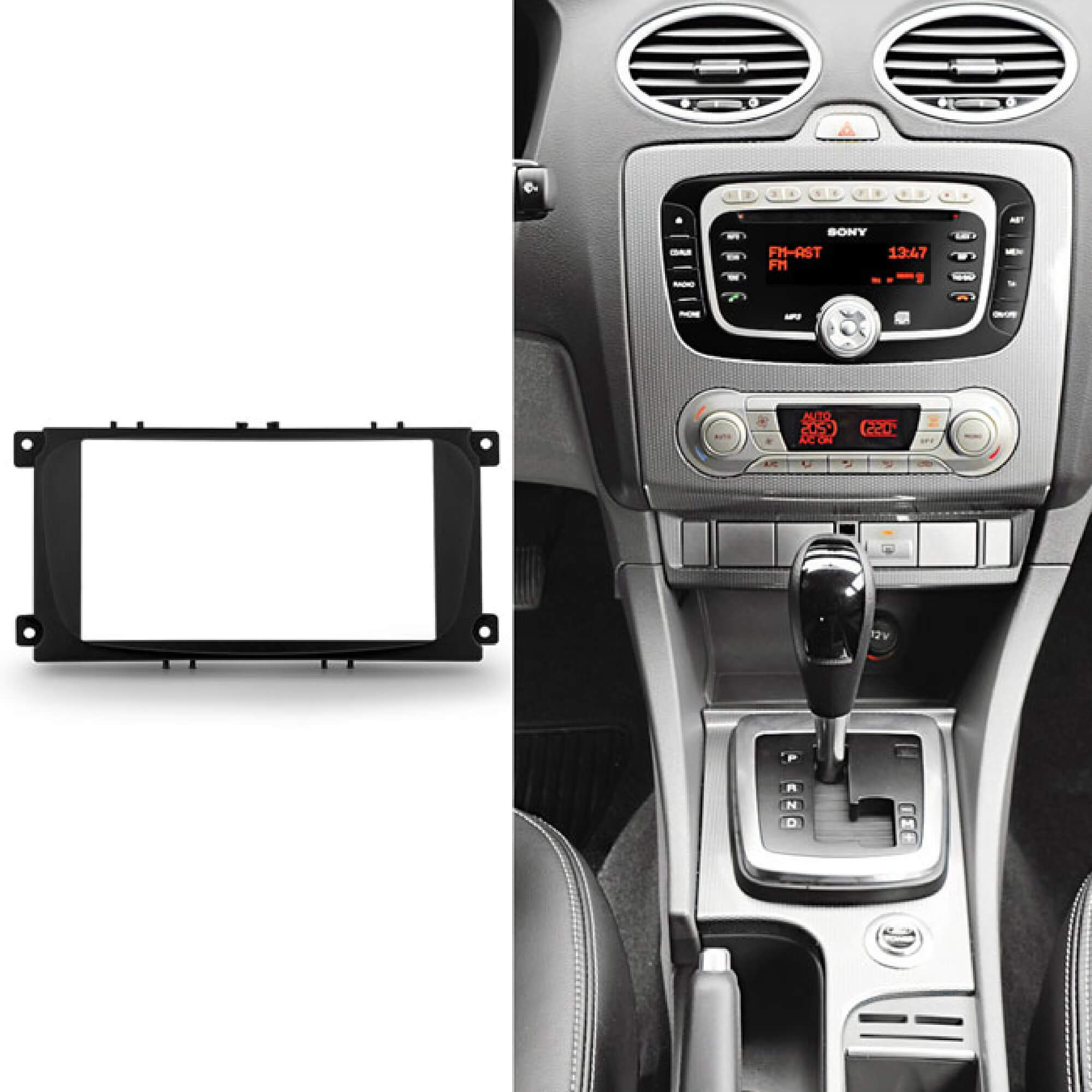 Moldura 2 Din 7 Polegadas Focus 2009 2010 2011 2012 2013 Preta JP e CH Expex - EPX 123