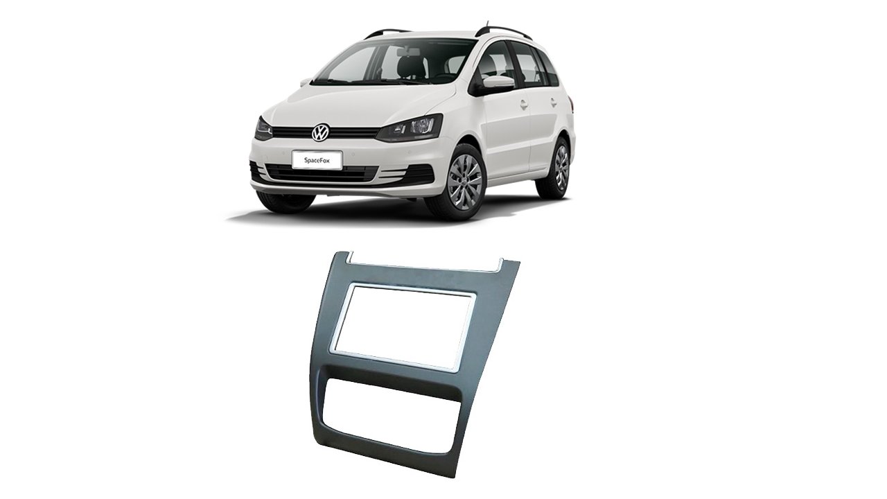 Moldura 2 Din 7" Fox Space Fox 2014 2015 2016 2017 2018 2019 2020 JP CH Cinza EPX138