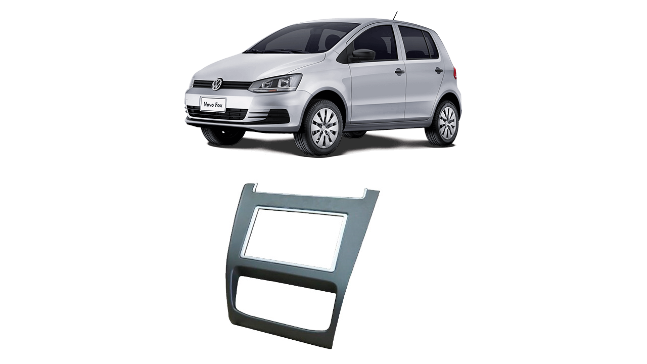 Moldura 2 Din 7" Fox Space Fox 2014 2015 2016 2017 2018 2019 2020 JP CH Cinza EPX138