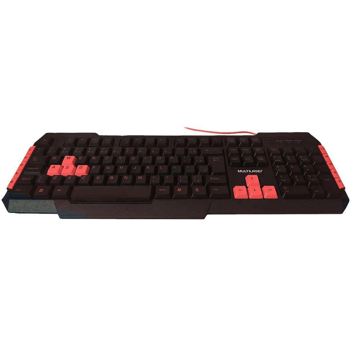 Teclado Gamer Com Hotkeys Multimídia Teclas Silenciosas Red USB Preto e Vermelho TC160 Multilaser
