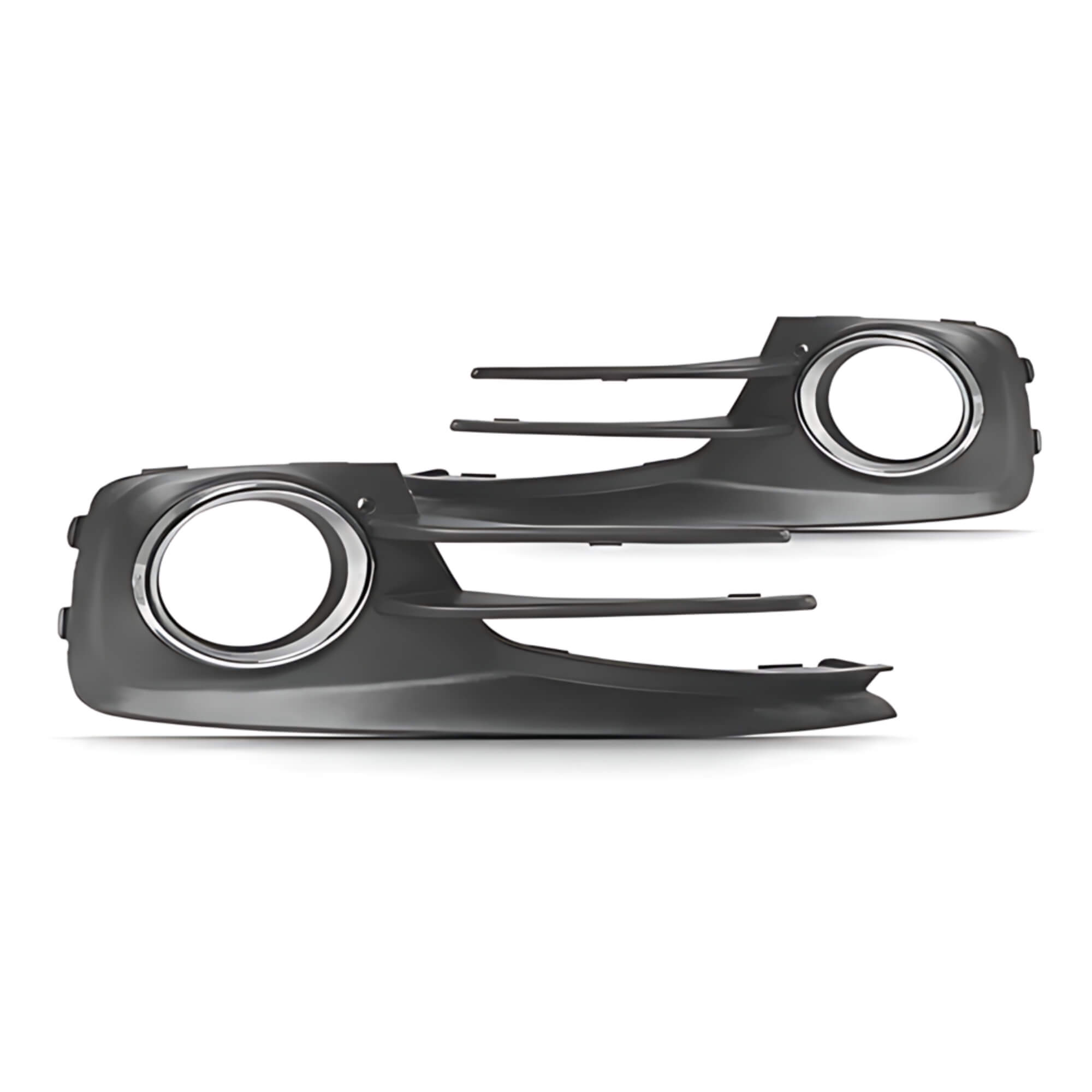 Kit Farol de Milha Fox 2015 a 2019 Moldura Cromada Botão Original Quadrado Zapos - KFM796