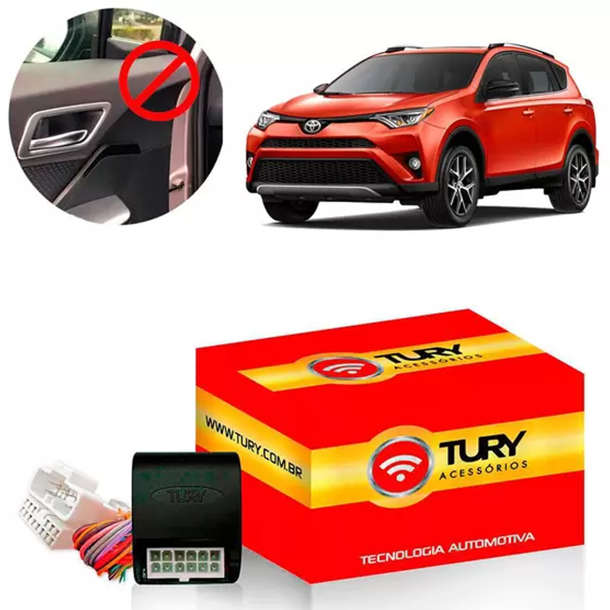 Modulo de Trava Eletrica Tury AC03A Speed Lock / Brake Lock / Aceler - RAV-4 13/16