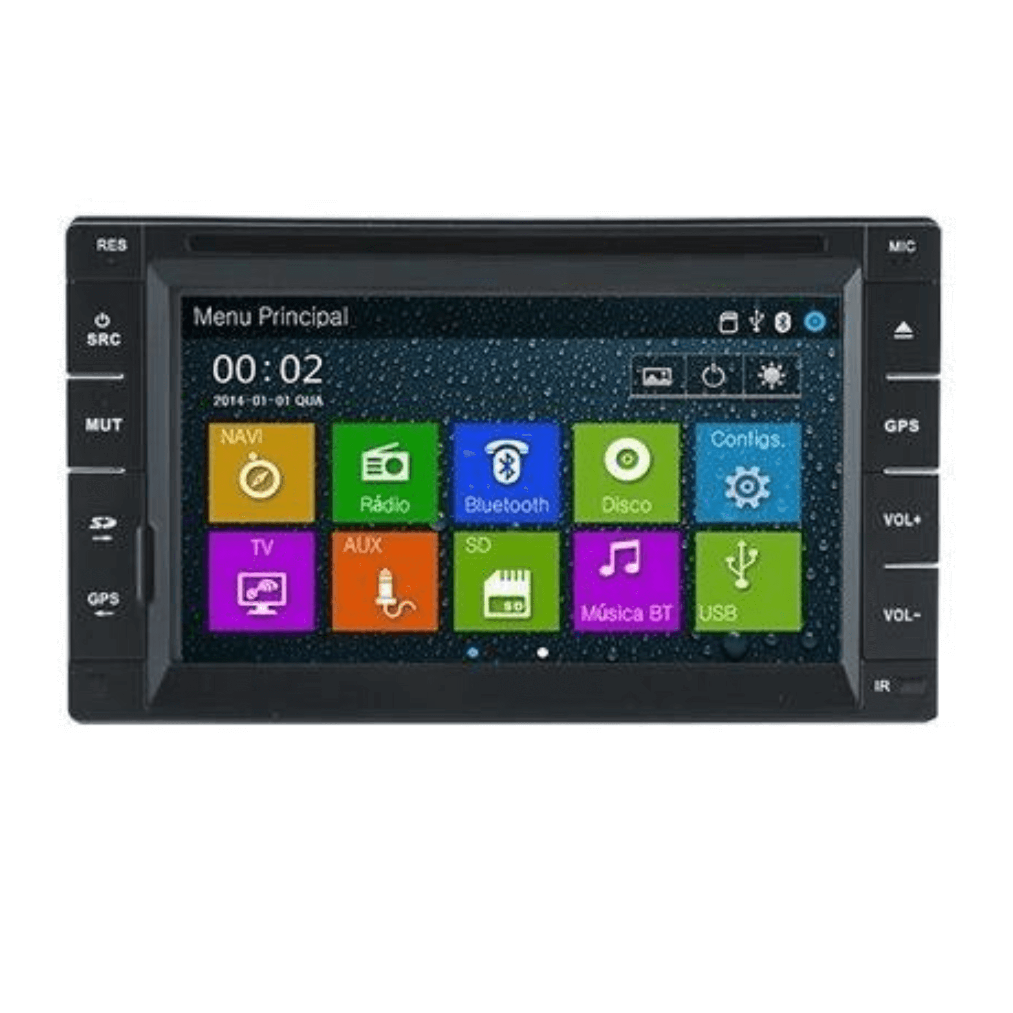 Central Multimídia Bluetooth Com GPS TV USB Tela De 6,2 Polegadas Voolt - Vi-150