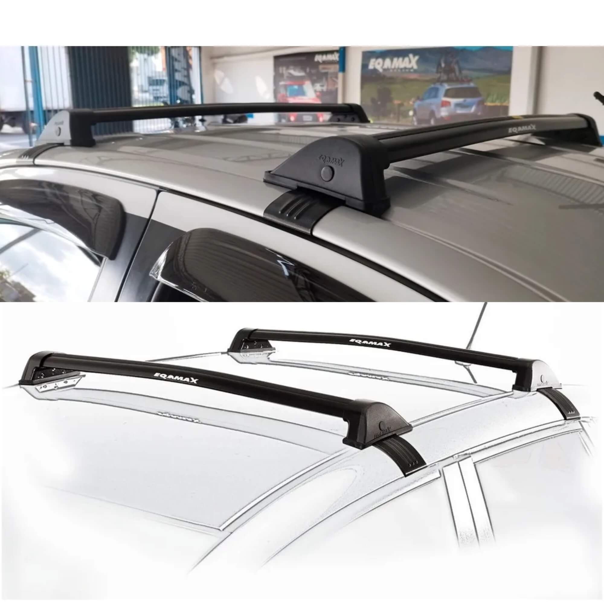 Rack Automotivo Alumínio New Wave Toyota Corolla 2015/2019 Cor Preto Equimax - 6285