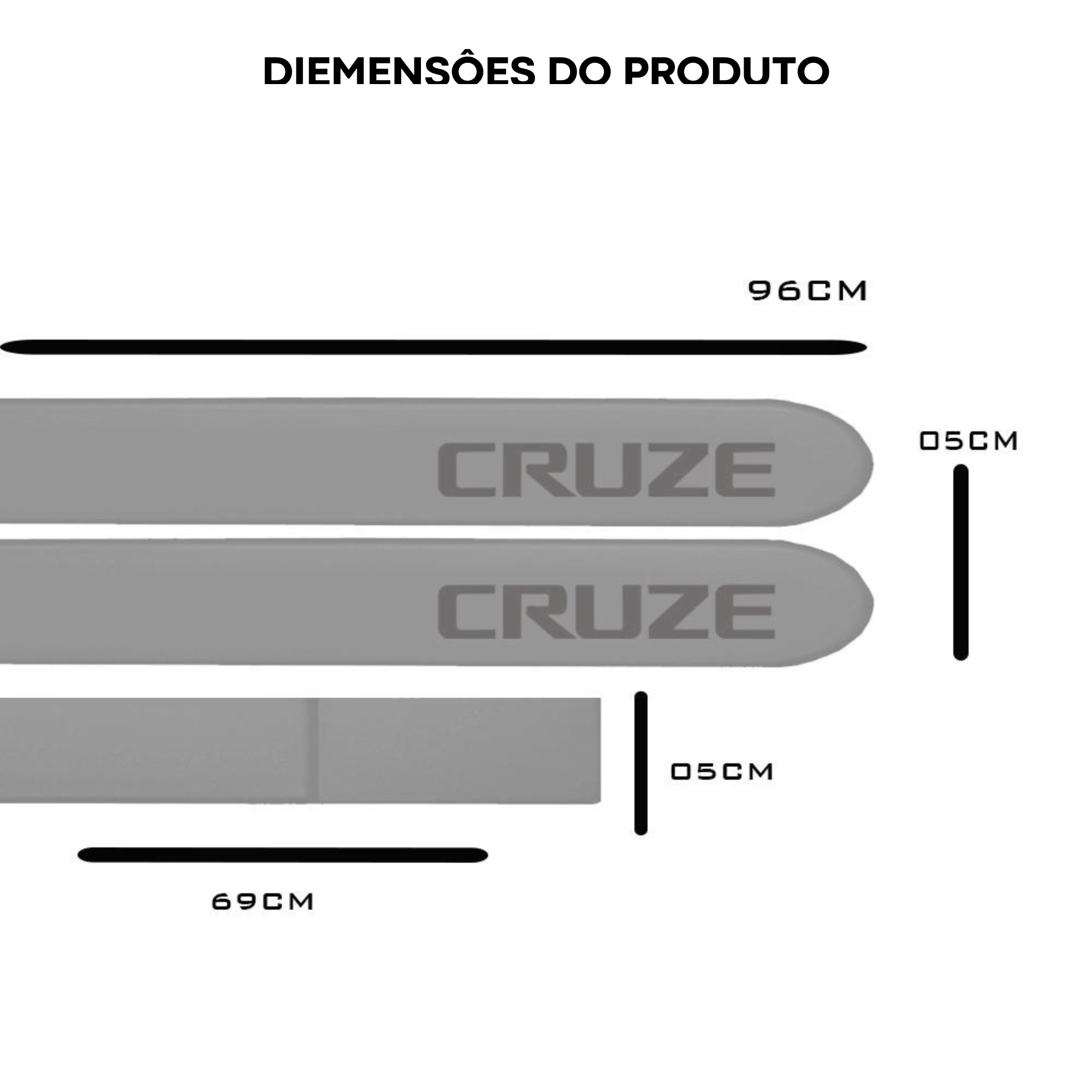 Jogo Friso Lateral Cruze Cinza Rusk 2011 a 2017 Sean Car - 2413