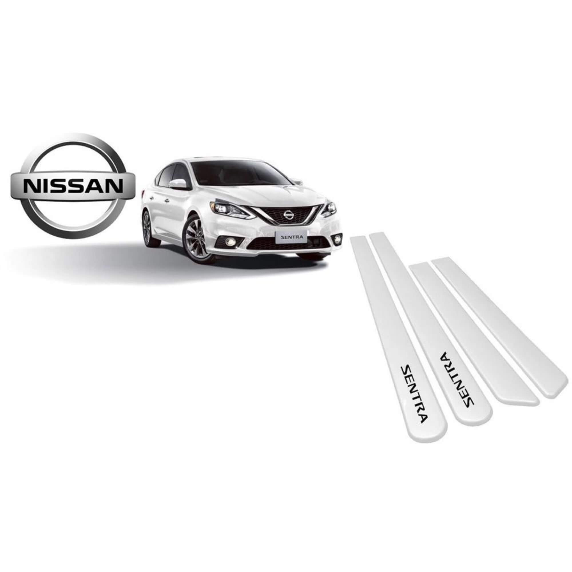 Jogo Friso Lateral Nissan Sentra Branco Diamond Perolizado - 1721F