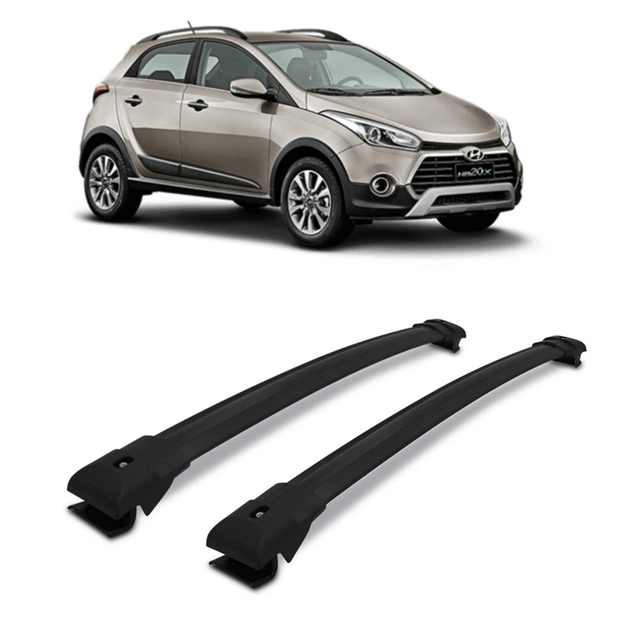 Travessa Larga Hyundai HB20X Todos os anos Preta Projecar - HY-1021