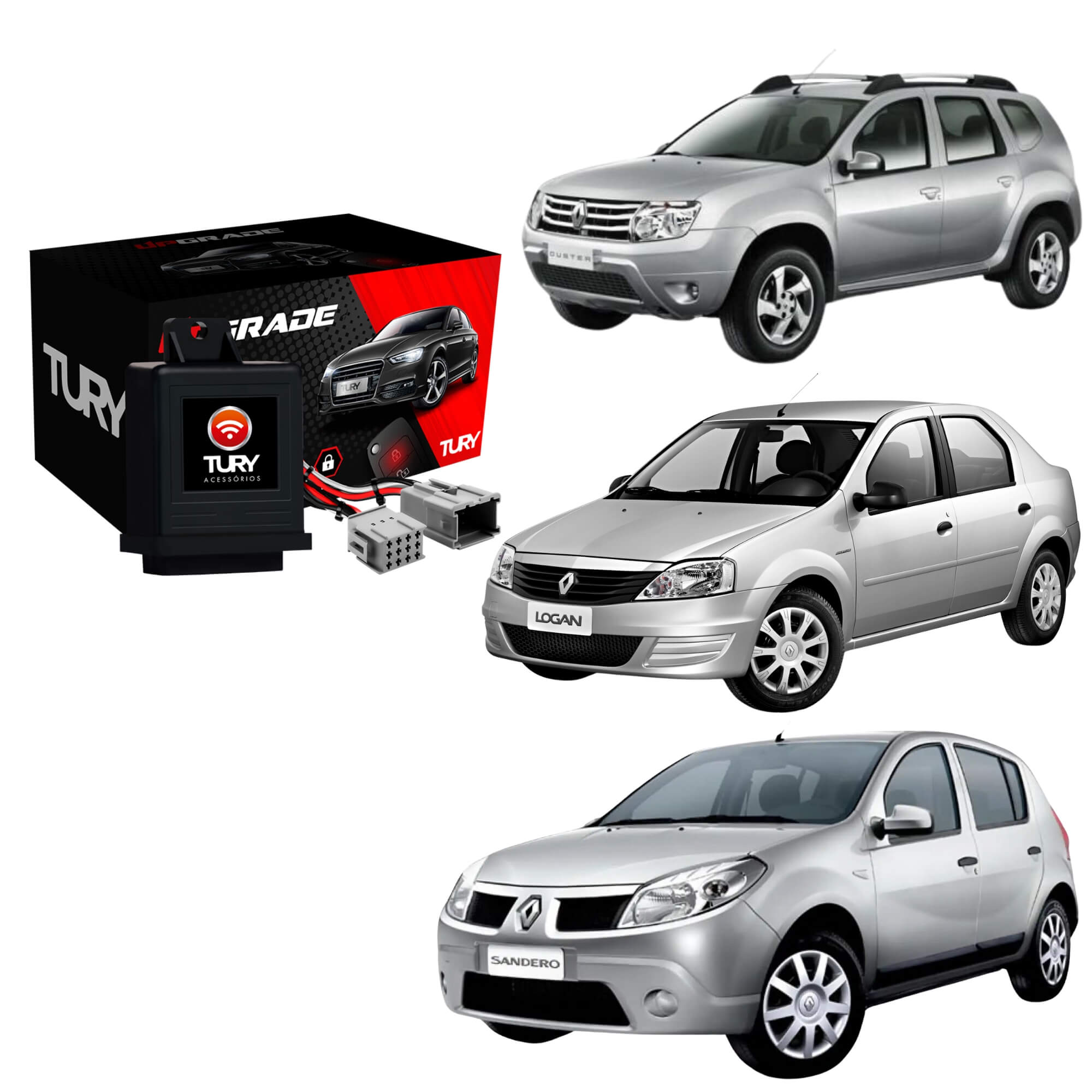 Módulo Automação de Vidros Elétricos compatível com Duster, Logan e Sandero Tury - PRO 2.8AX