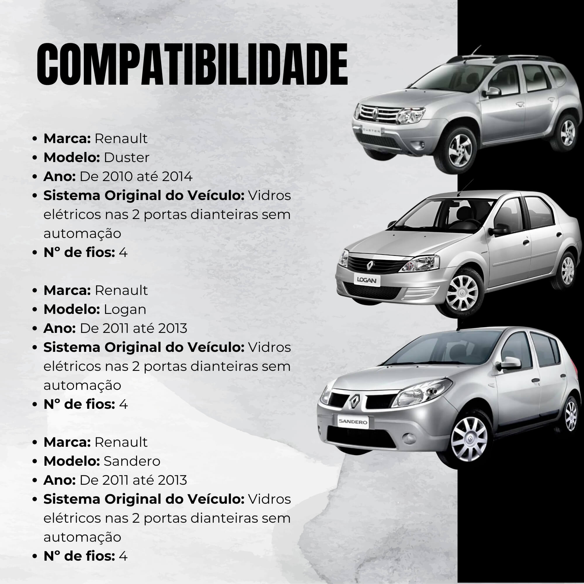 Módulo Automação de Vidros Elétricos compatível com Duster, Logan e Sandero Tury - PRO 2.8AX