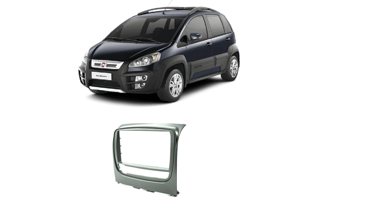 MD Moldura 2 Din Fiat Idea 15/..Cinza Fosco JP/CH EPX 186