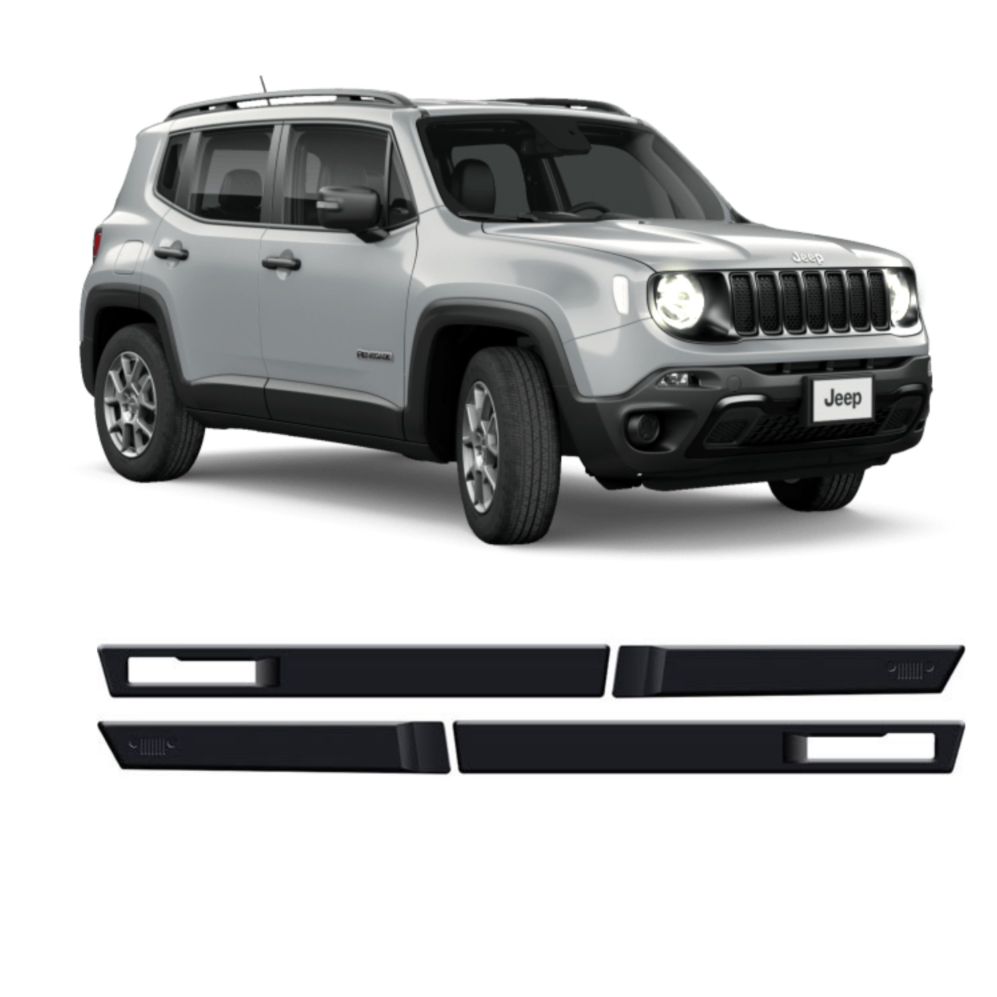 Friso Lateral Jeep Renegade 2016 até 2020 Preto Modelo Original Sanfil