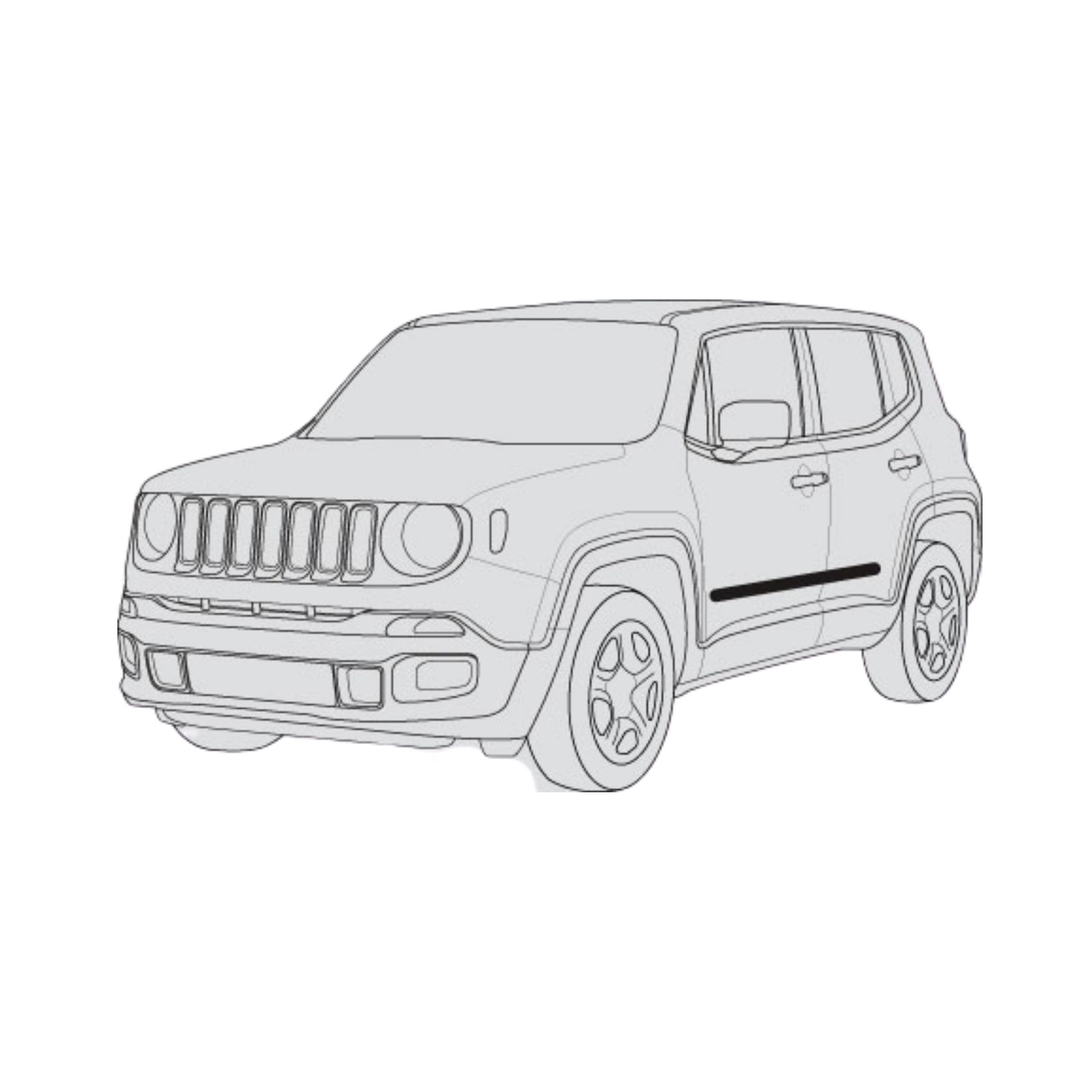 Friso Lateral Jeep Renegade 2016 até 2020 Preto Modelo Original Sanfil