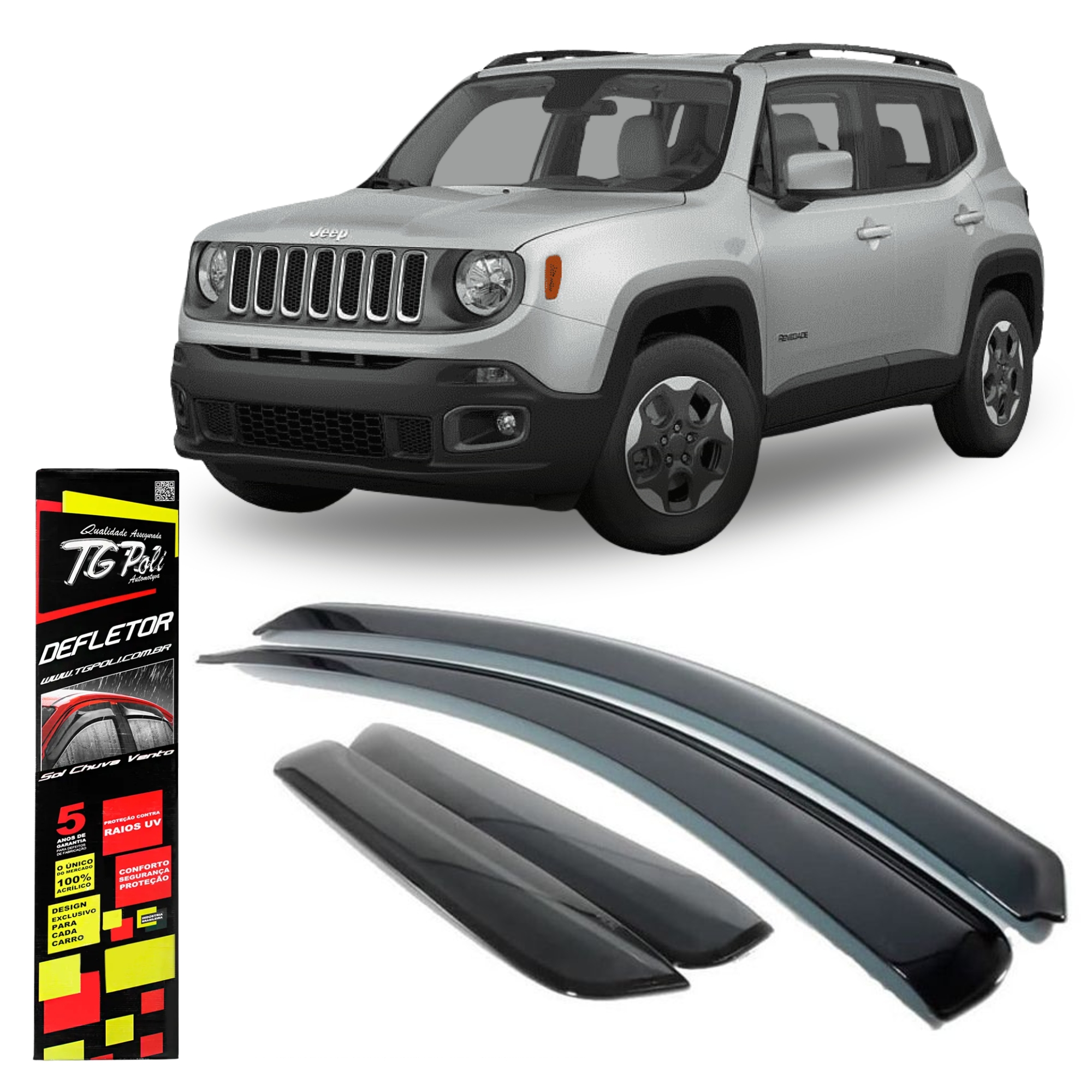 Calha De Chuva Jeep Renegade 2015 em diante TG Poli 33001
