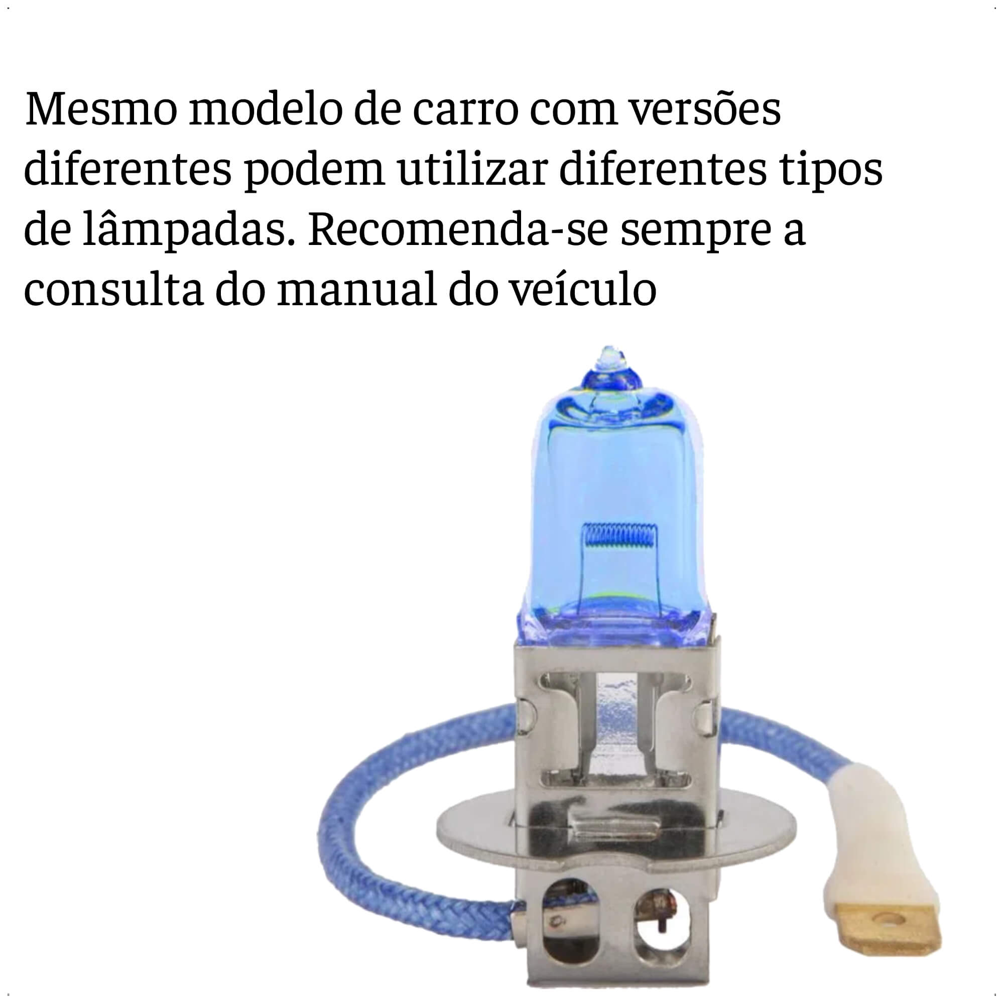 Par Lâmpada Automotiva H3 12V 55W Super Branca Multilaser - AU804