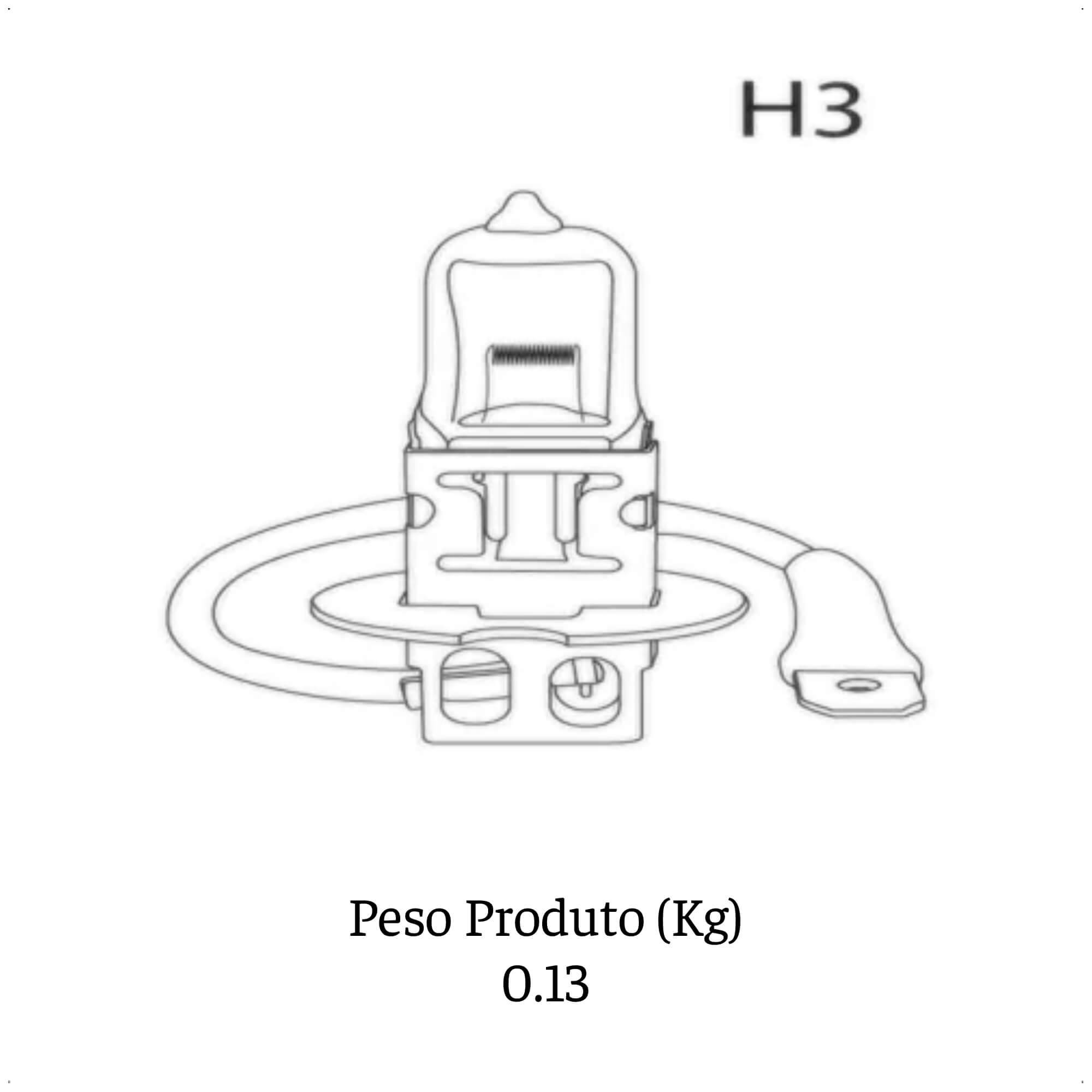 Par Lâmpada Automotiva H3 12V 55W Super Branca Multilaser - AU804