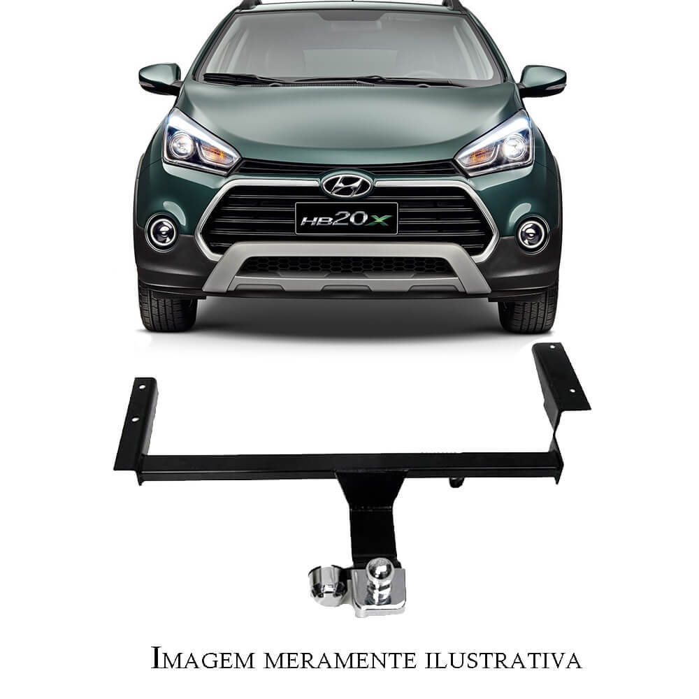 Engate Braconi HB20X 2016-2019 Não Precisa Furar com Bola Cromada Tração 450kg Modelo Fixo IM-136
