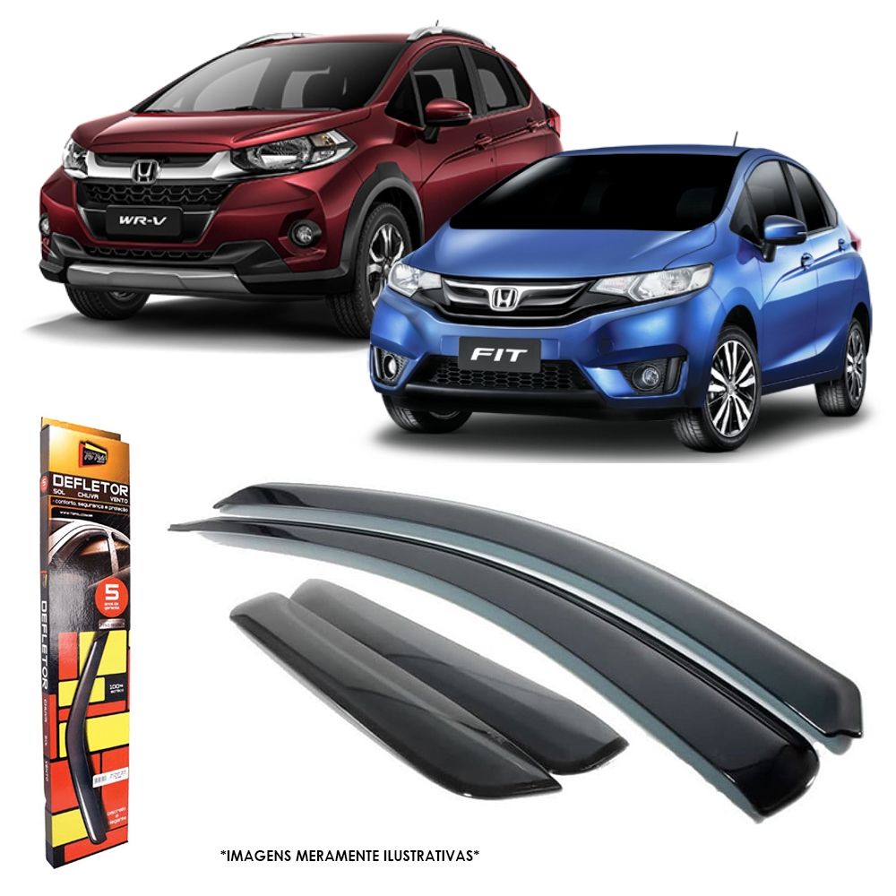 Calha de Chuva para Honda New Fit 2015 a 2020 WRV 2017 a 2020 4 portas TG Poli - 28008