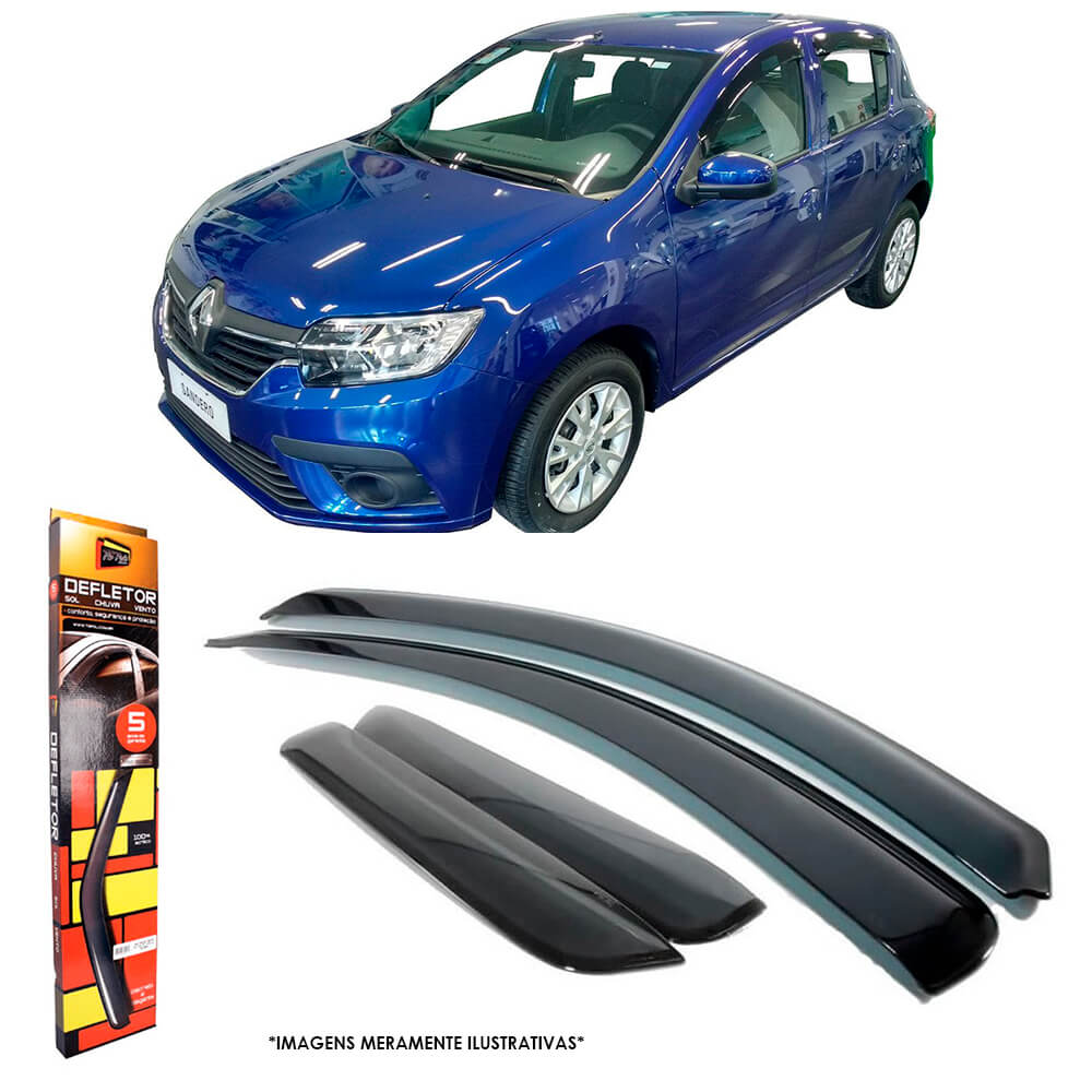 Calha de Chuva Renault Sandero 2015 em diante 4 Portas TG Poli - 29009