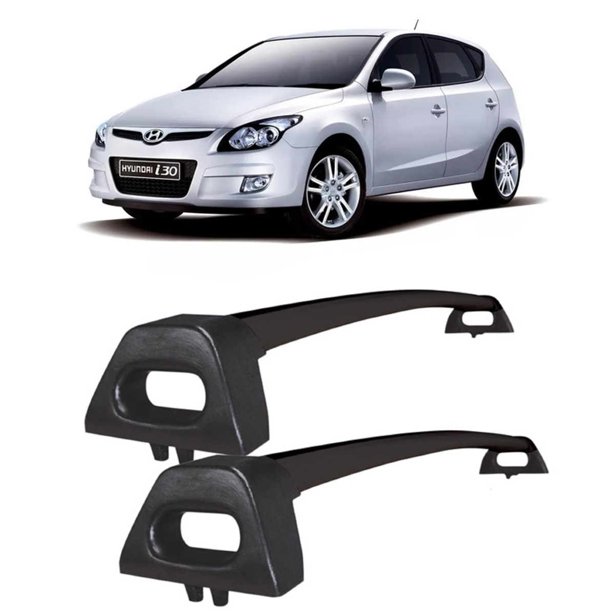 Rack alumínio Hyundai I-30 até 12 Preto (Teto) Projecar HY-1007