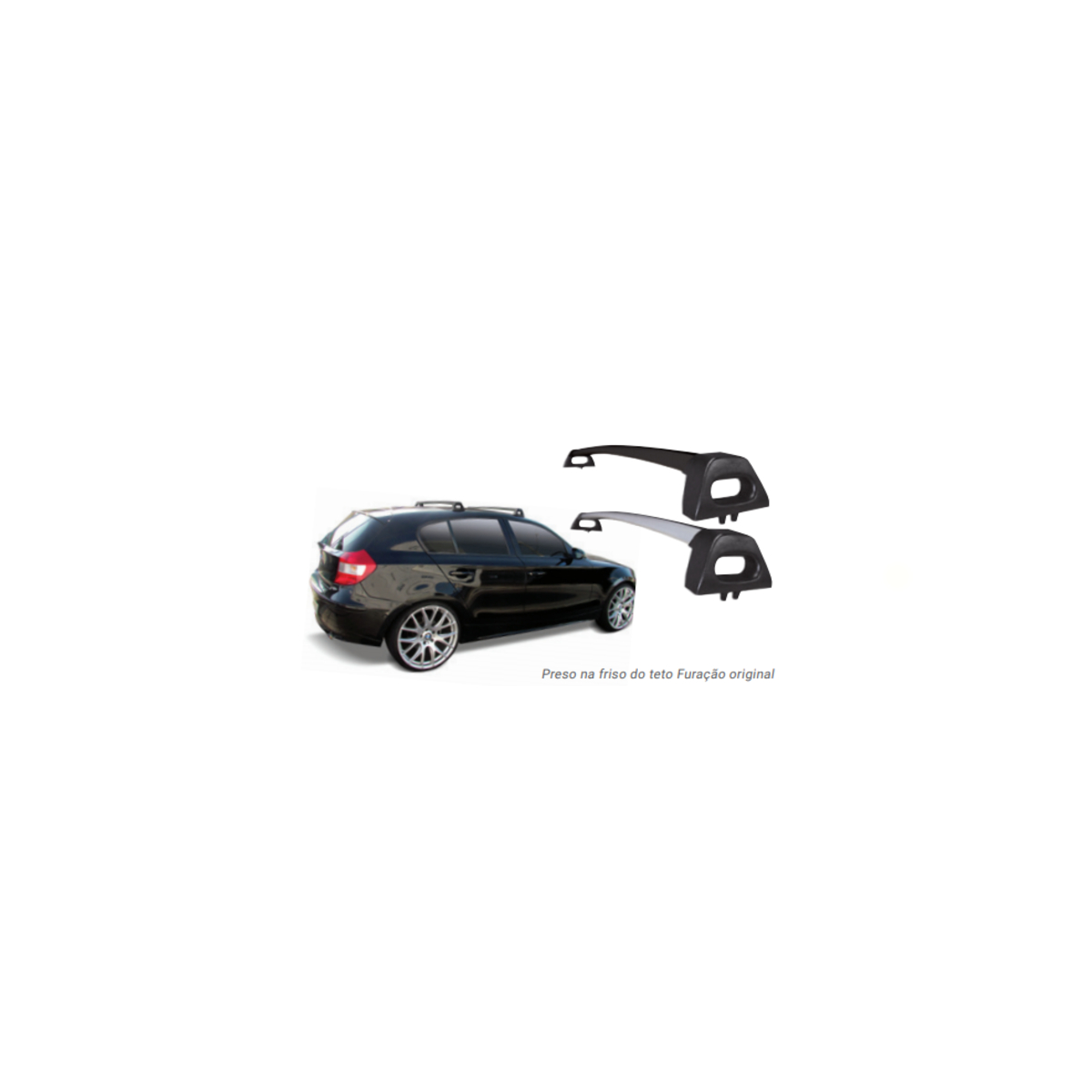 Rack de Teto Alumínio BMW 118i / 120i / 130i  até 2012 Preta BMW-1402 Projecar