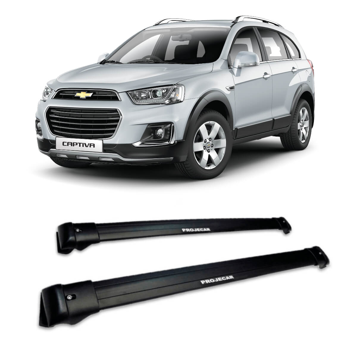 Travessa Chevrolet Captiva Larga Preta C-324 (par) Projecar