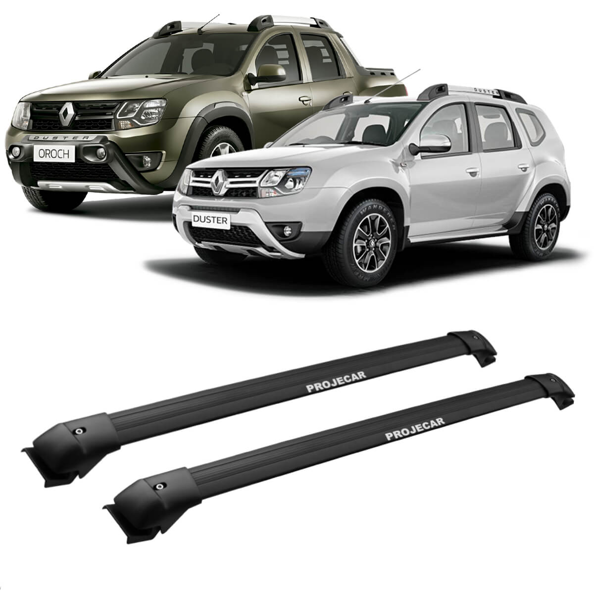 Travessa Transversal Teto Duster / Duster Oroch 2016 até 2022 Larga Preta Projecar - RN-4016
