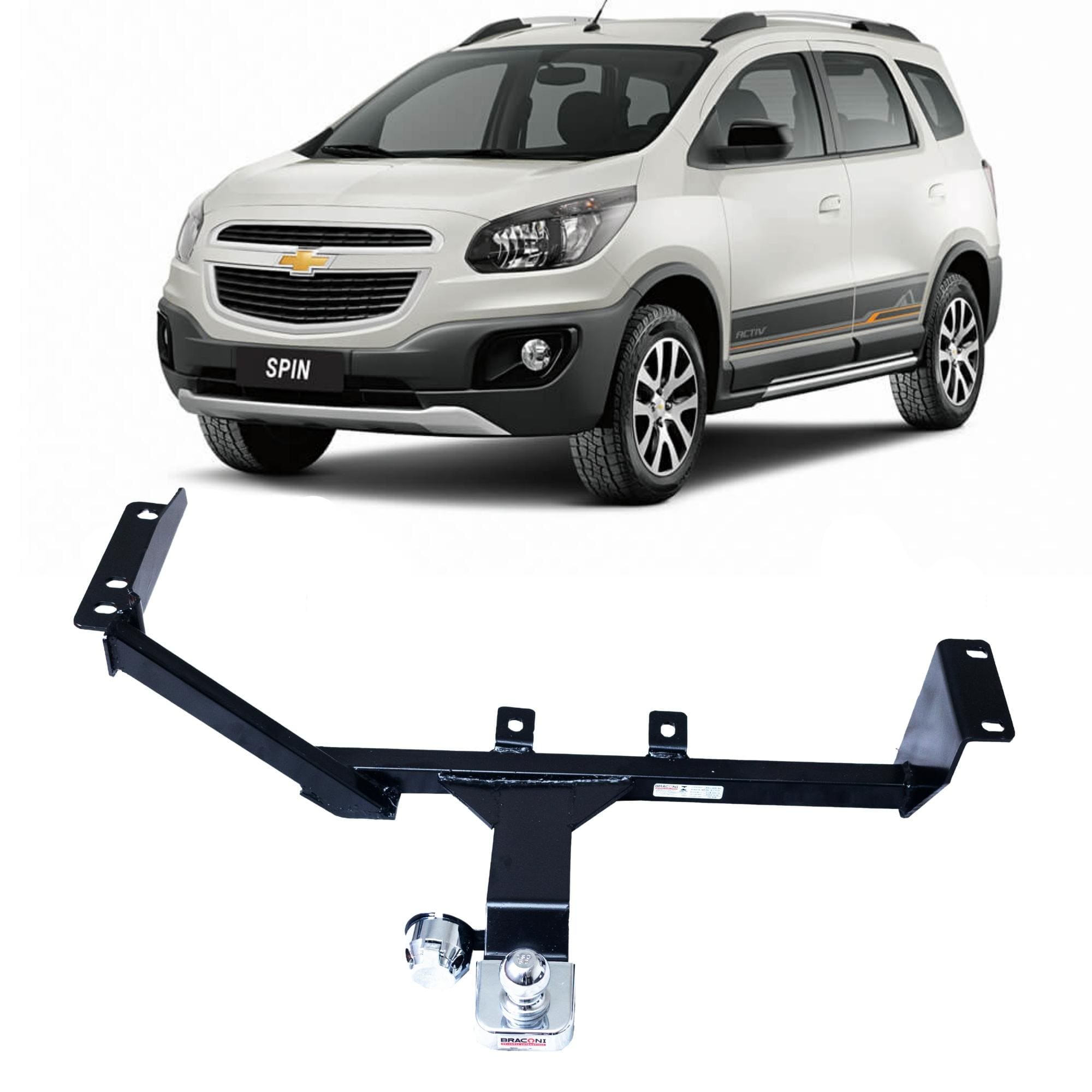 Engate Braconi Spin Activ 2015-2018 Sem Furar Bola Cromada Tração 450kg Modelo Fixo - GM-54