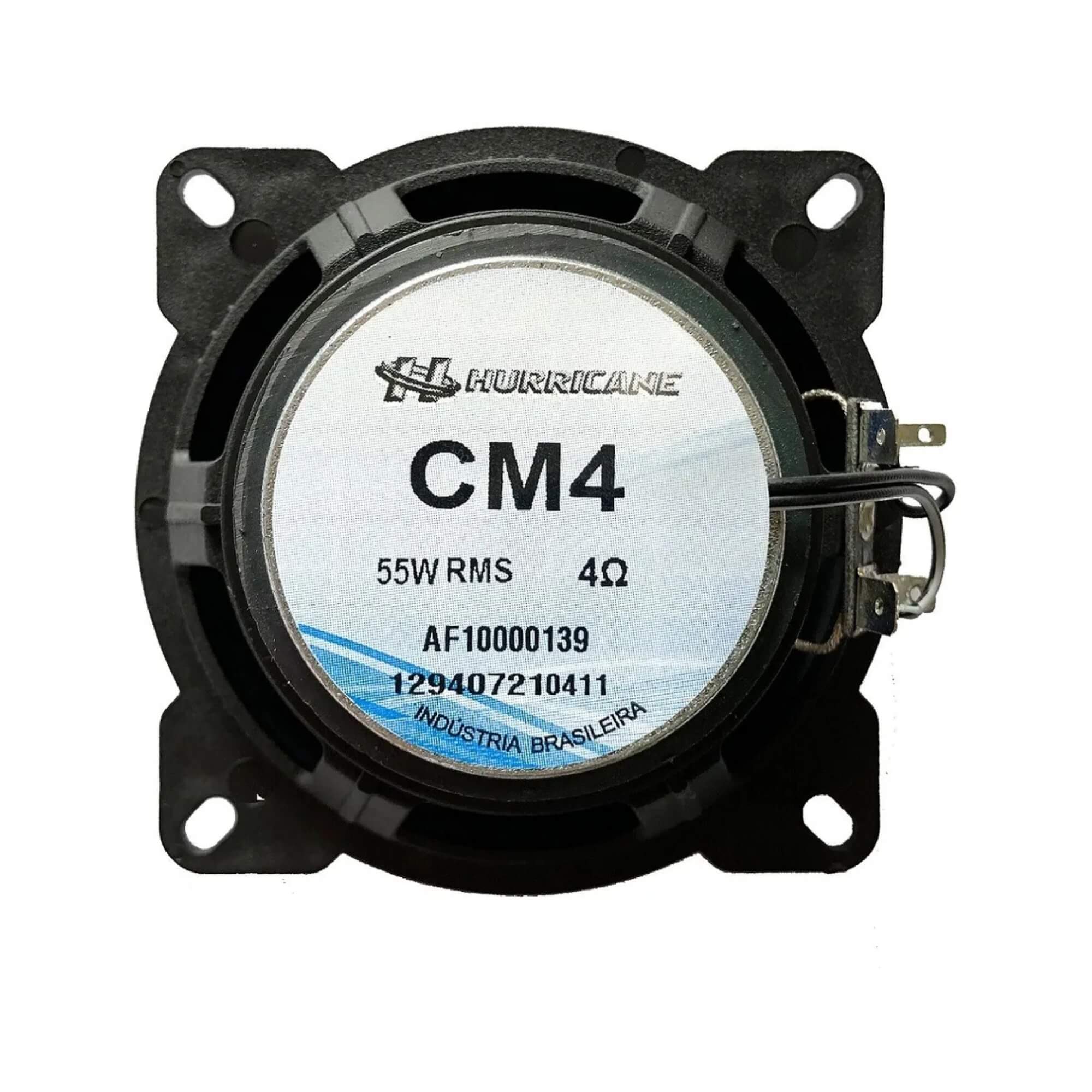 Par Alto Falante 4 Polegadas 100W RMS 4 Ohms Hurricane CM 4 Quadriaxial