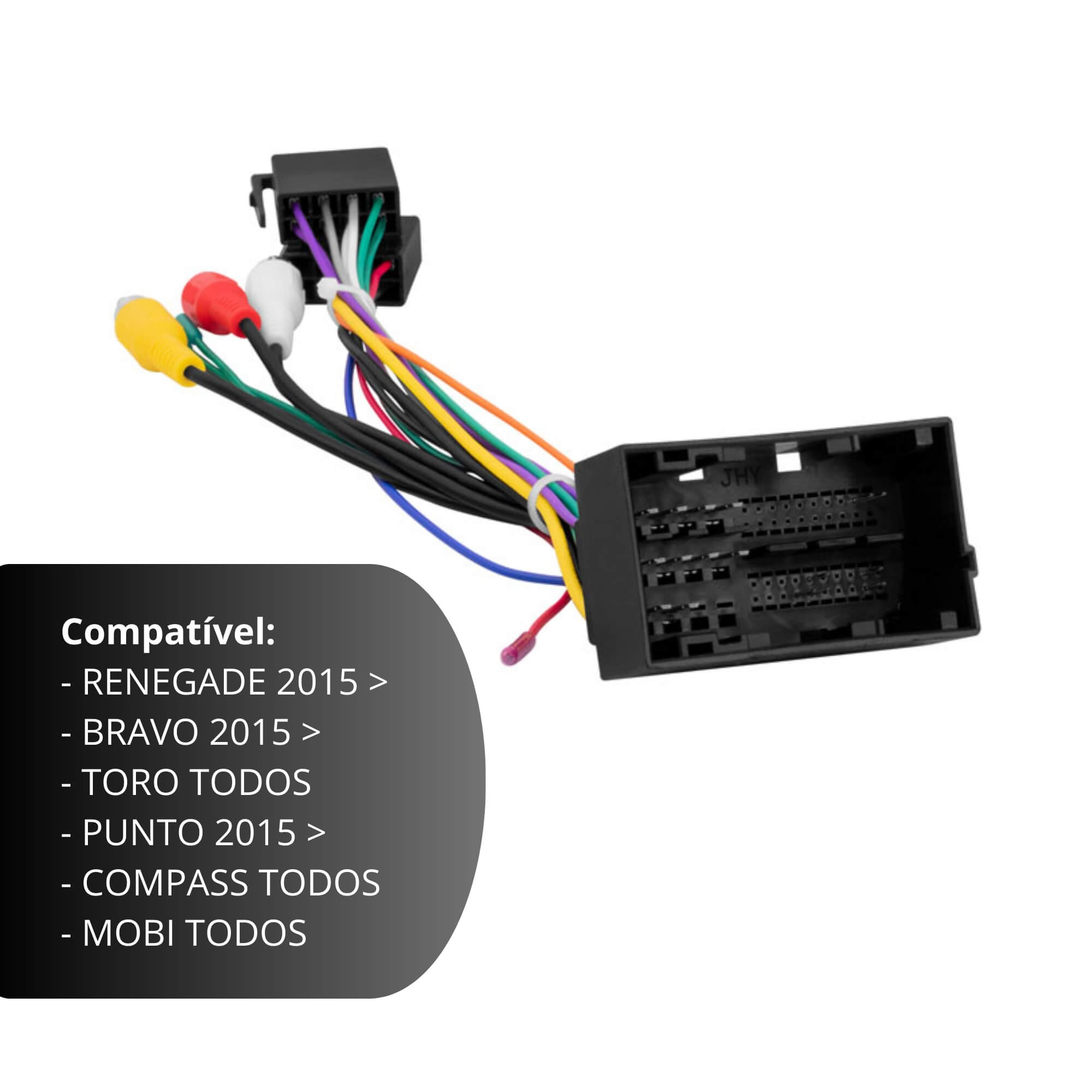 Chicote Ligação de Som Universal para Jeep Renegade, Bovo Bravo, Punto, com RCA - Expex EXC029