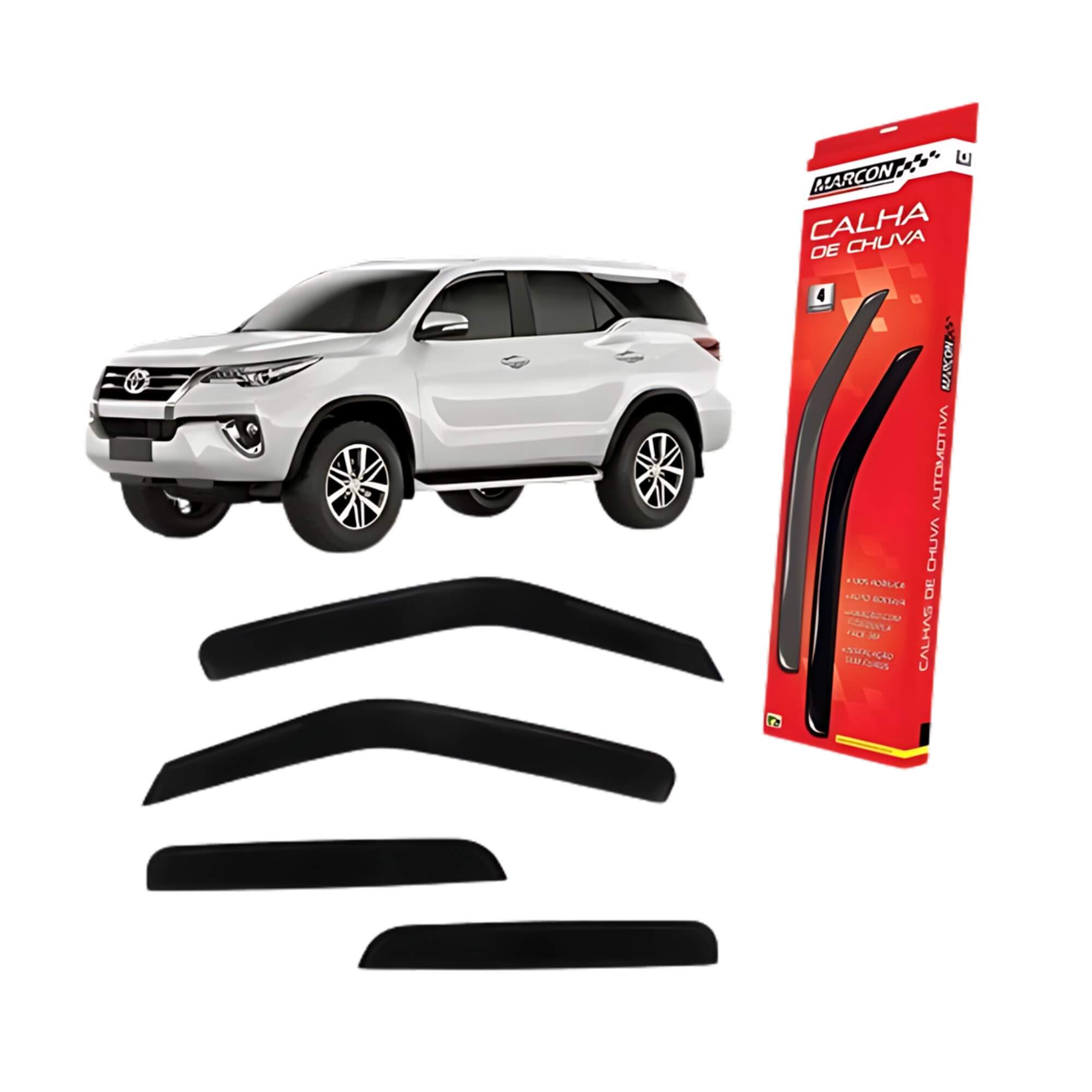 Calha de Chuva Toyota Hilux SW4 2016 em diante 4 Portas Marçon - TO-249