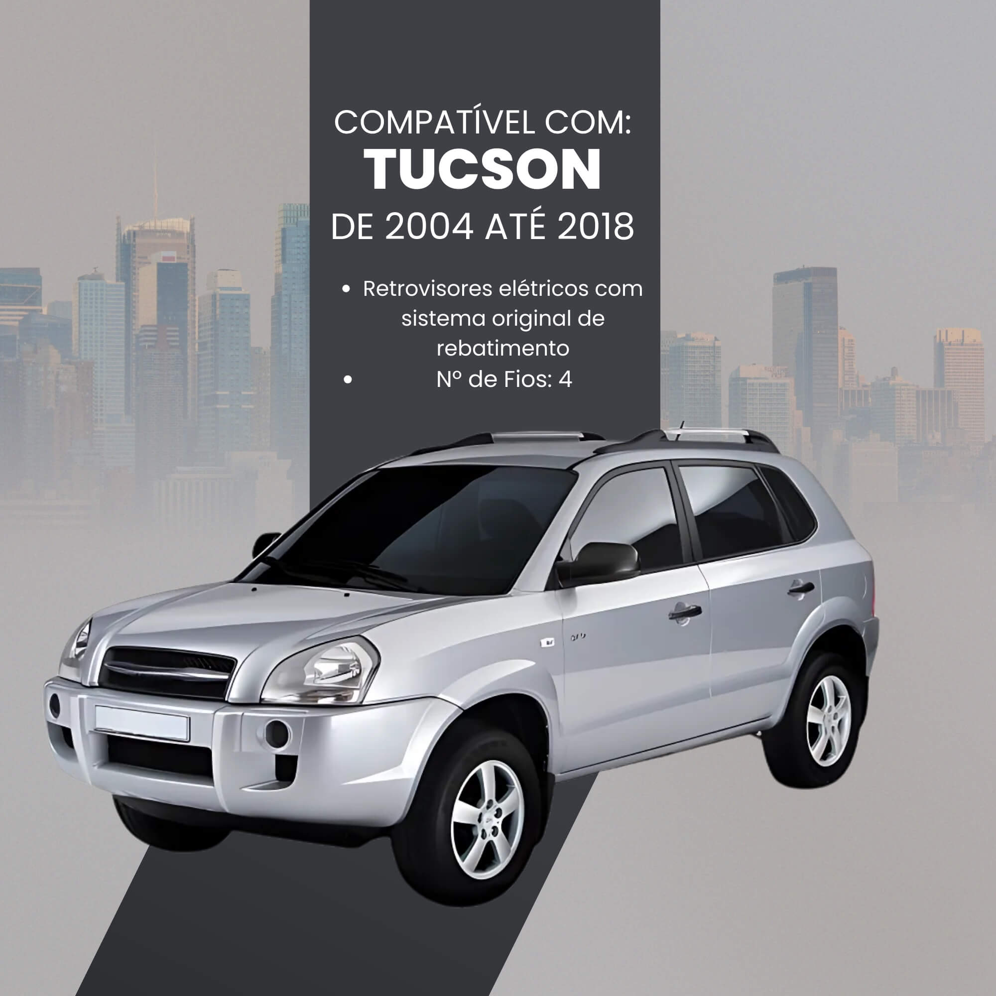 Módulo Automação de Retrovisores com Tilt Down compatível c/ Tucson 04/18 Tury - PARK 3.2.5H