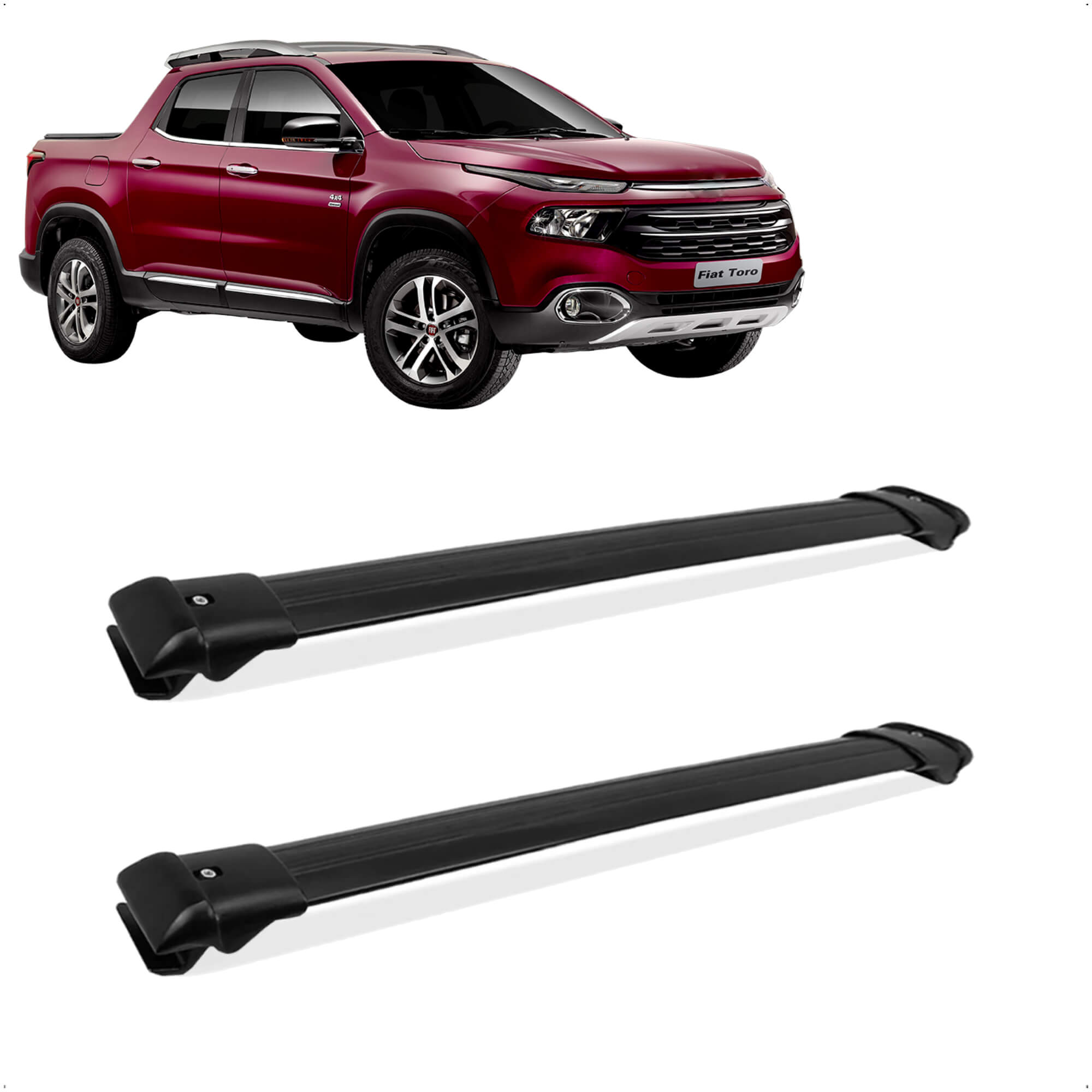 Travessa Fiat Toro 2016 2017 2018 2019 2020 2021 2022 2023 2024 Larga Preta Projecar FI-244