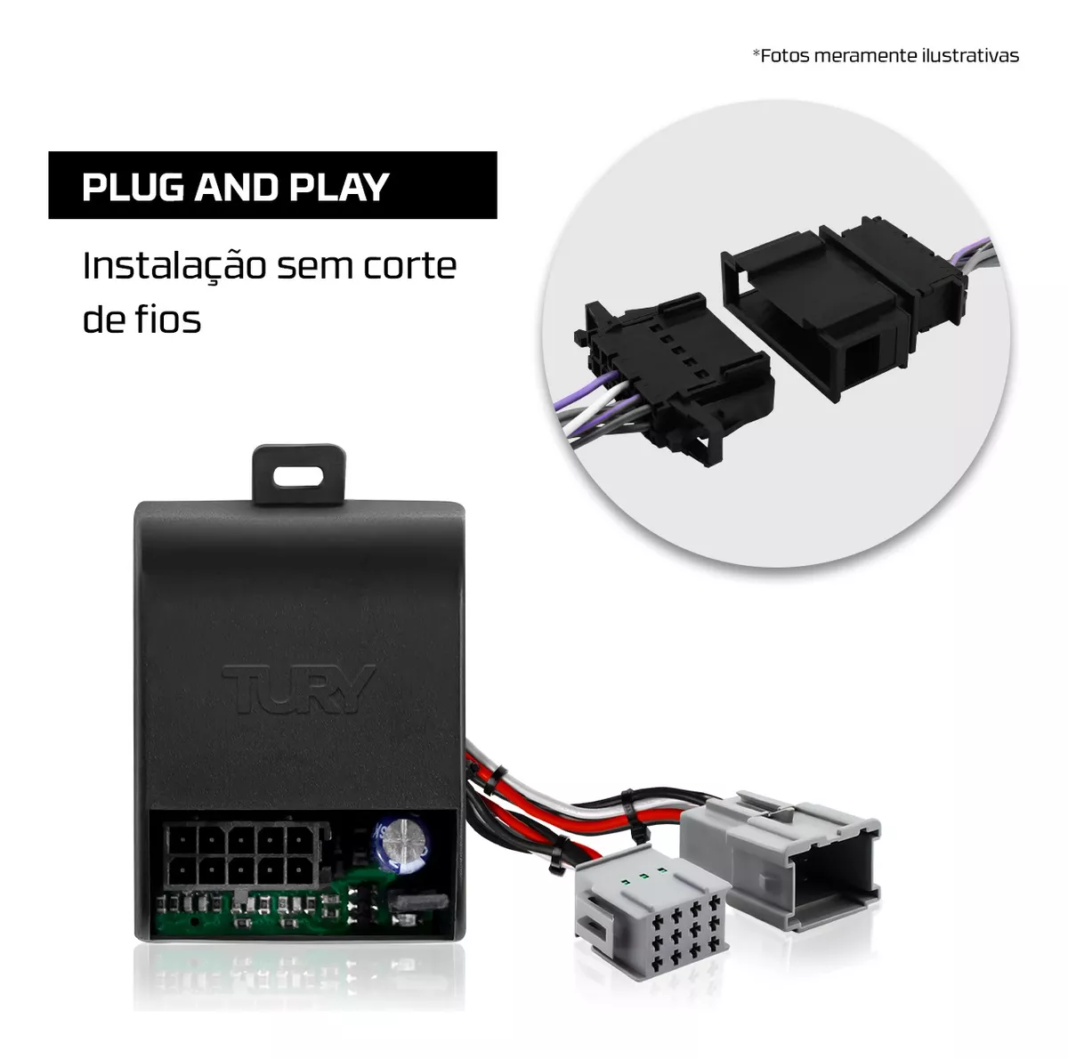 Modulo de Retrovisor Tury PARK1.2.6AH com Tilt Down - Cruze LS/LT 17/...