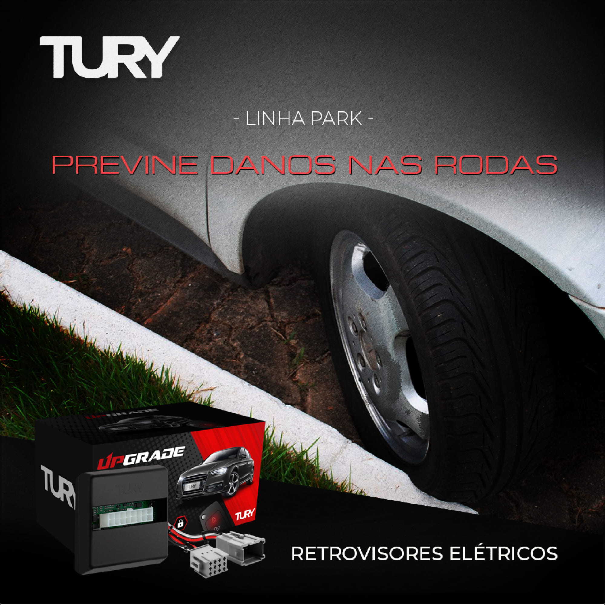 Módulo Retrovisor Elétrico Tilt Down Automotivo Kicks 2016 Versa 2021 em diante Tury PARK1.2.6CC