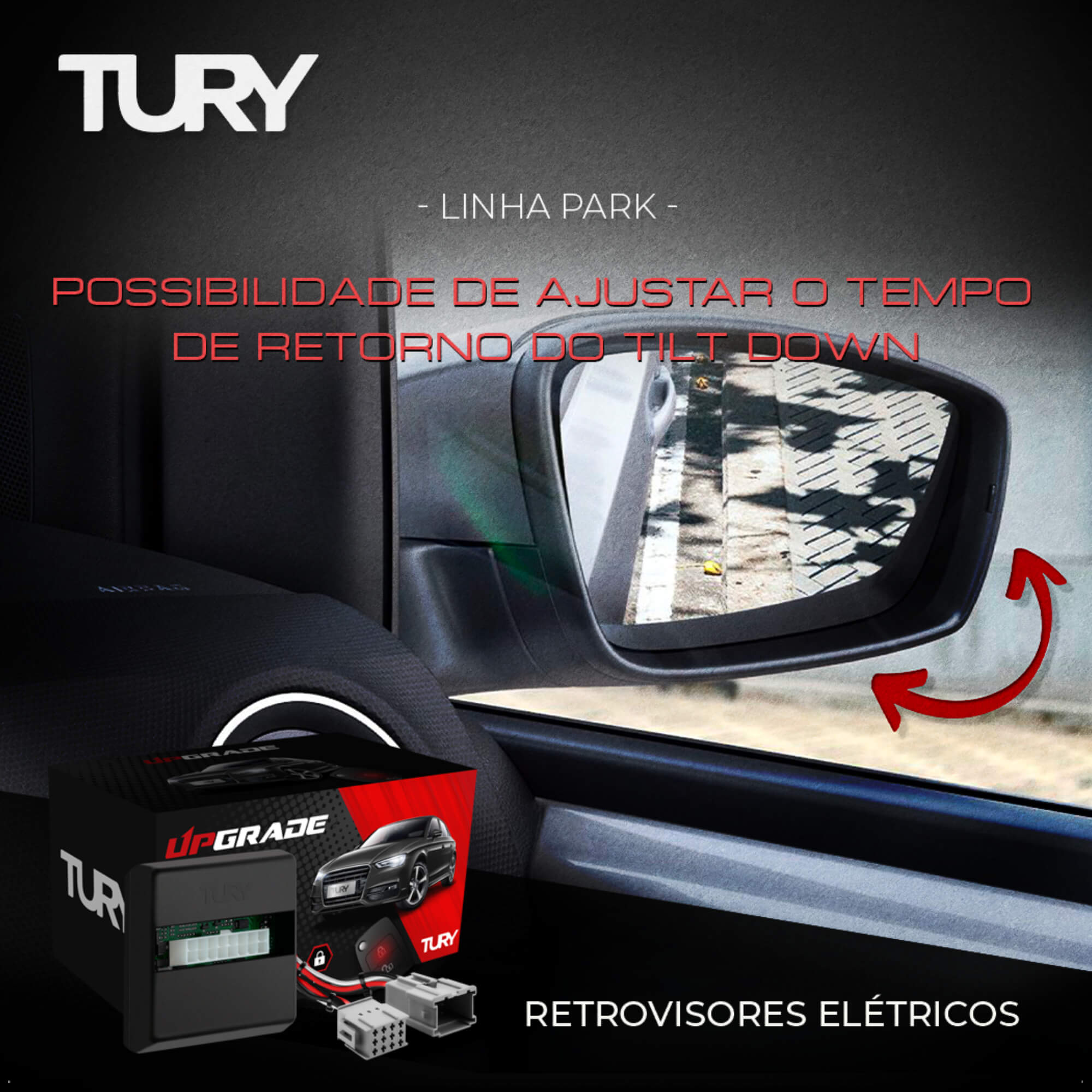 Módulo de Retrovisor Elétrico Tilt Down para Fit 2003 a 2008 Tury - PARK 1.2.6 T
