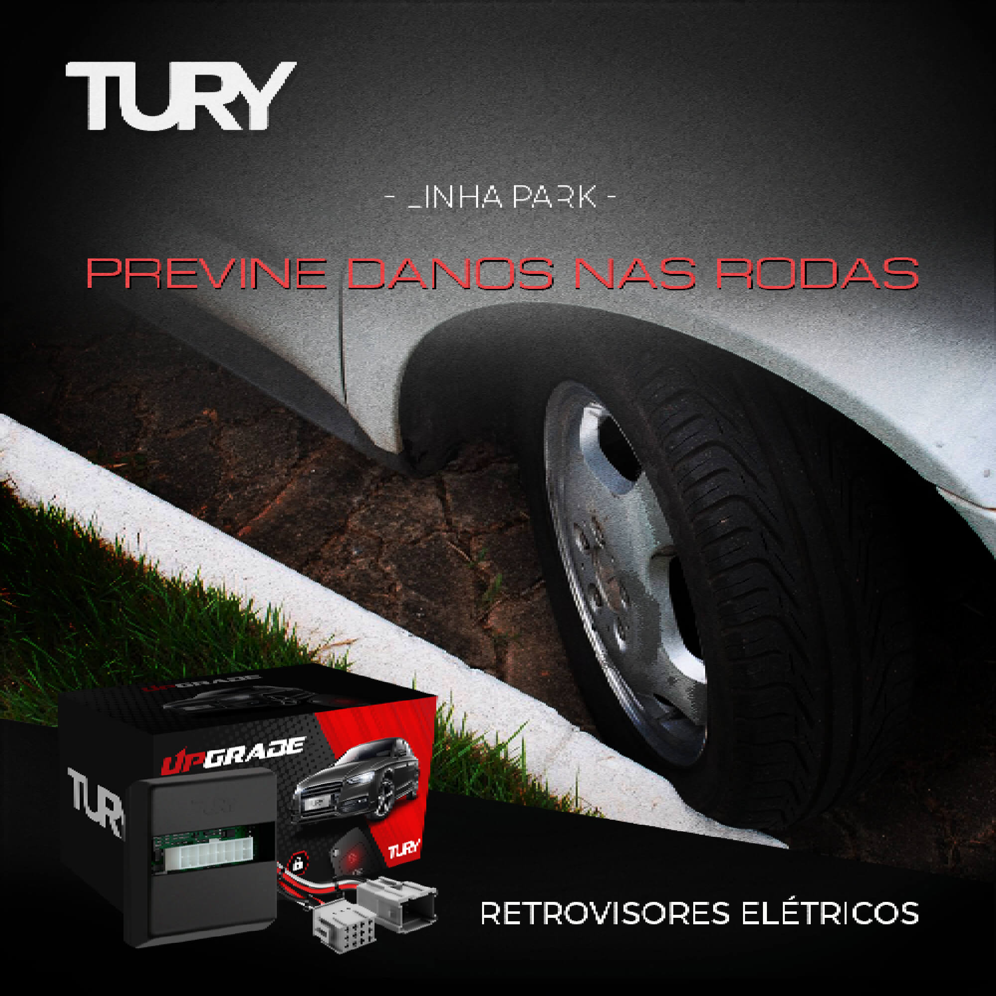 Módulo Retrovisor Tilt Down Sentra 2014 a 2021 e Versa 2011 a 2020 Tury - PARK1.3.7U