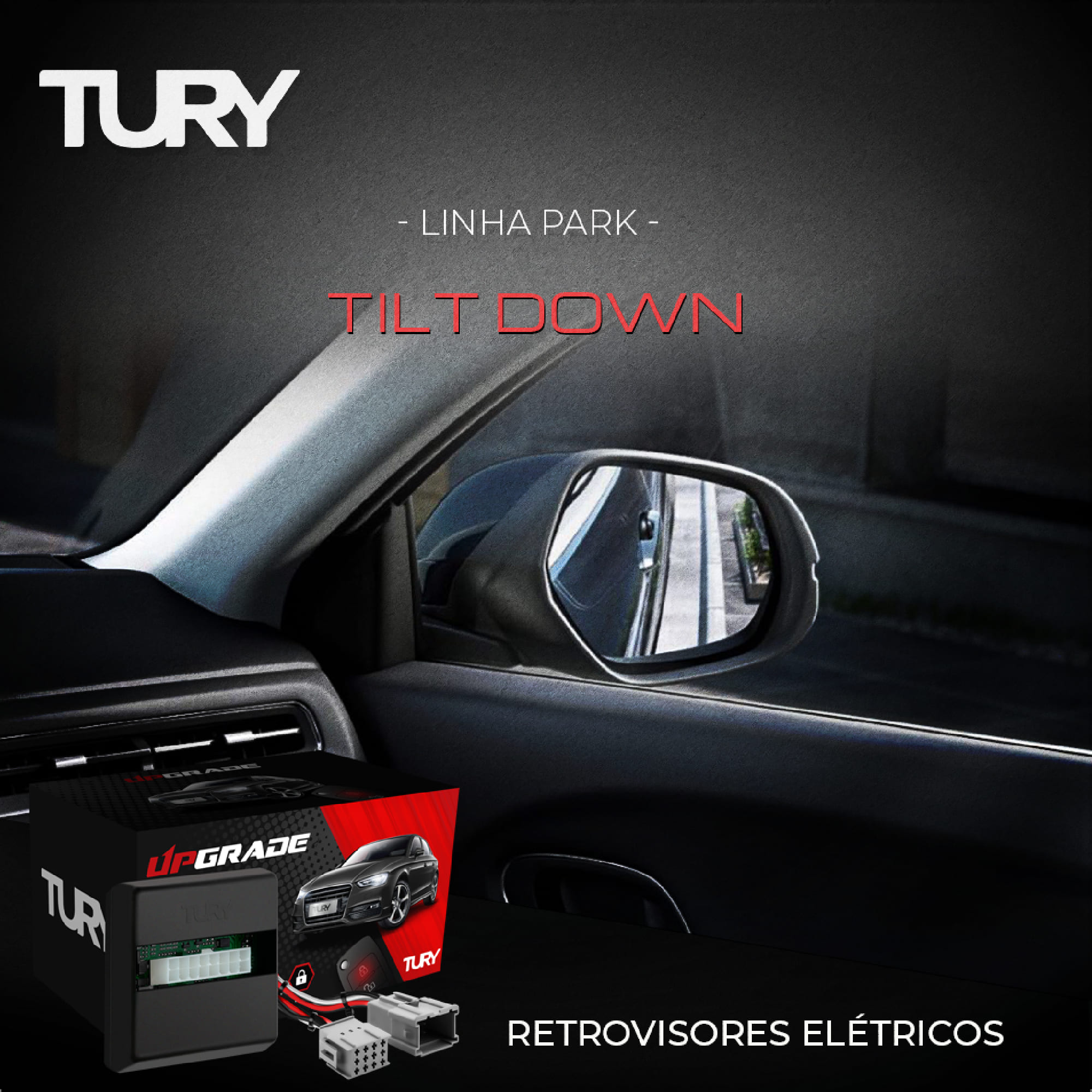 Módulo Retrovisor Elétrico March 2011 em Diante Plug & Play Função Tilt Down Tury - PARK1.3.8U
