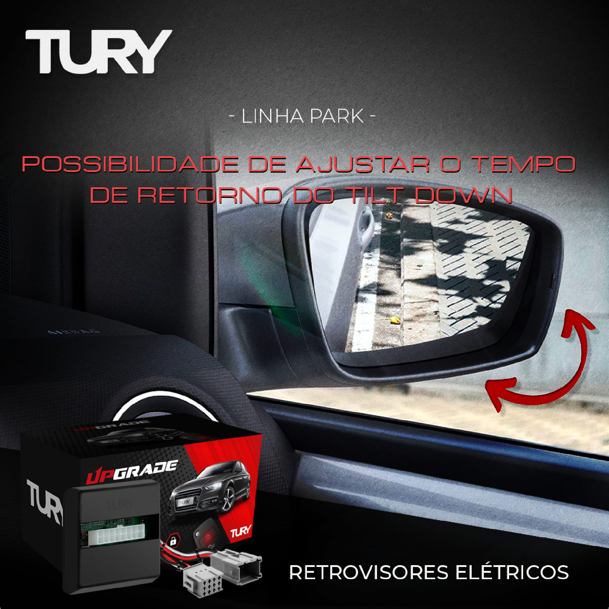 Módulo Retrovisor Tilt Down 2008 A Partir De 2015 Tury PARK1.61.10BS
