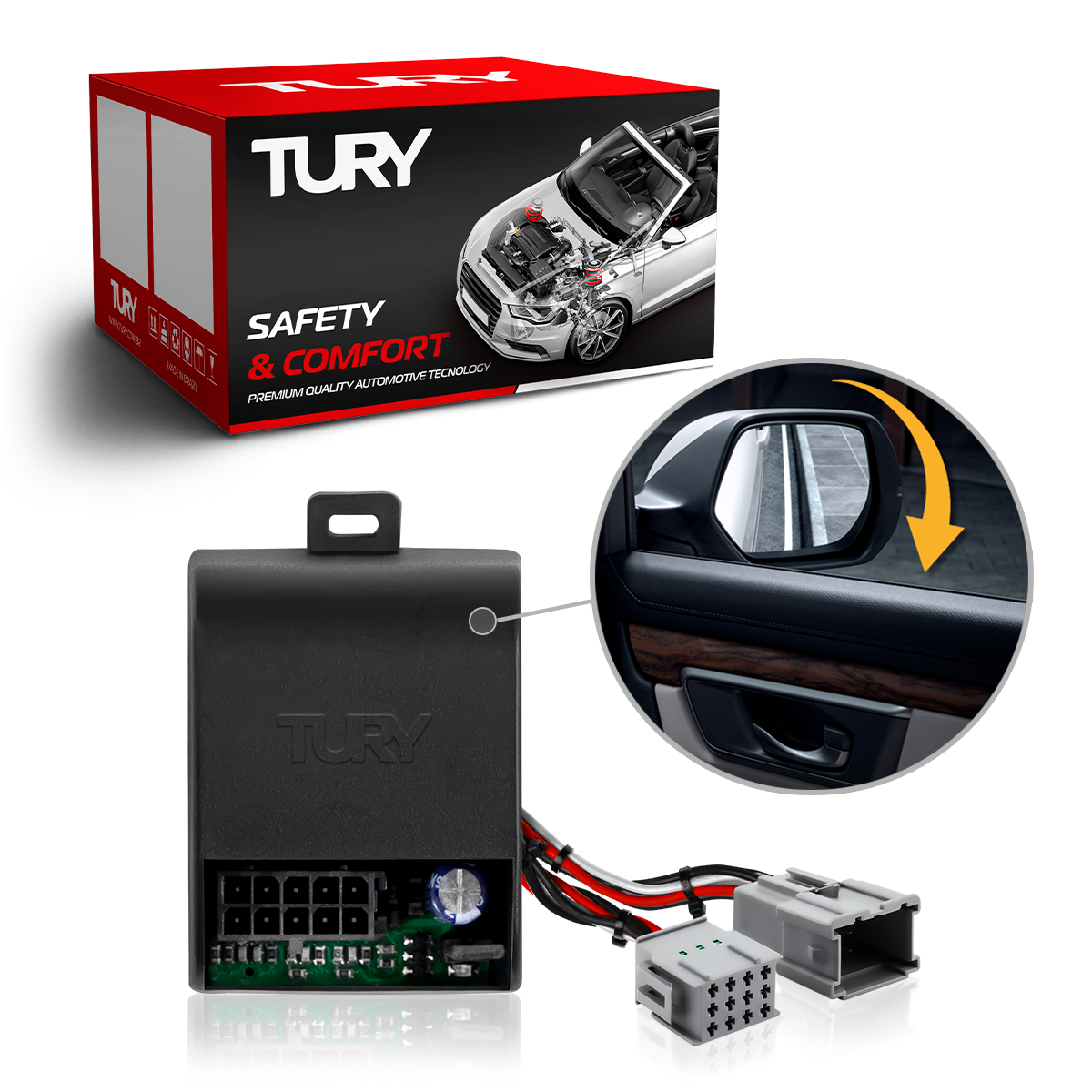 Modulo de Retrovisor Tury PARK1.51.2AC com Tilt Down - New Fiesta 11/...