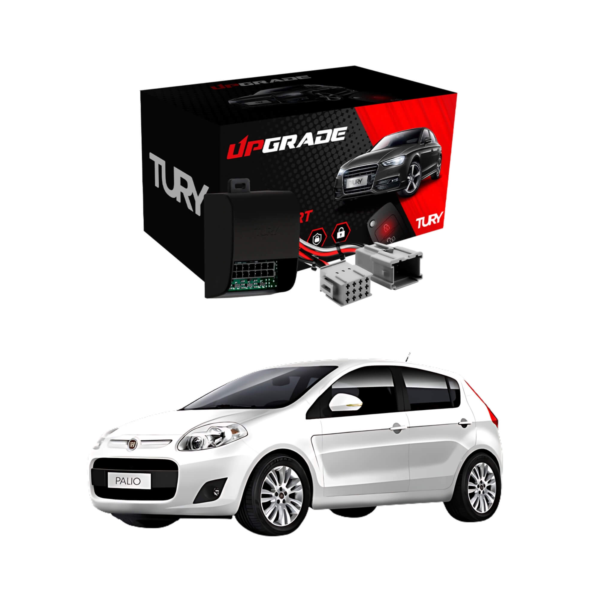 Módulo Automação de Retrovisores com Tilt Down para carro Palio 2010 a 2014 Tury - PARK1.52.6BB