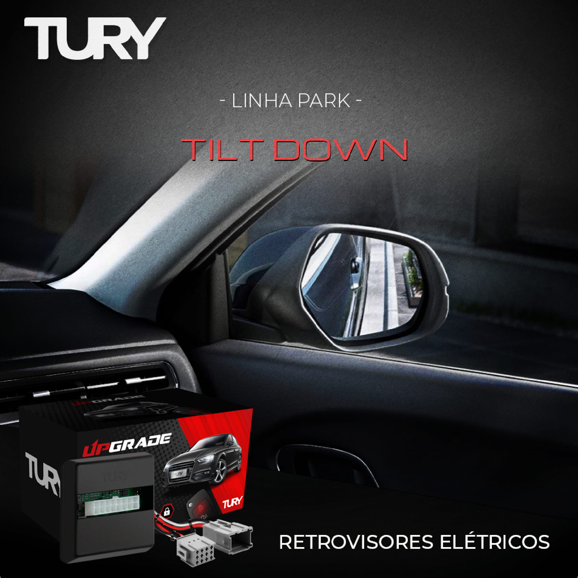 Módulo Retrovisor Elétrico Rebatimento Tilt Down Bravo 2010 até 2018 Tury PARK3.2.5AJ