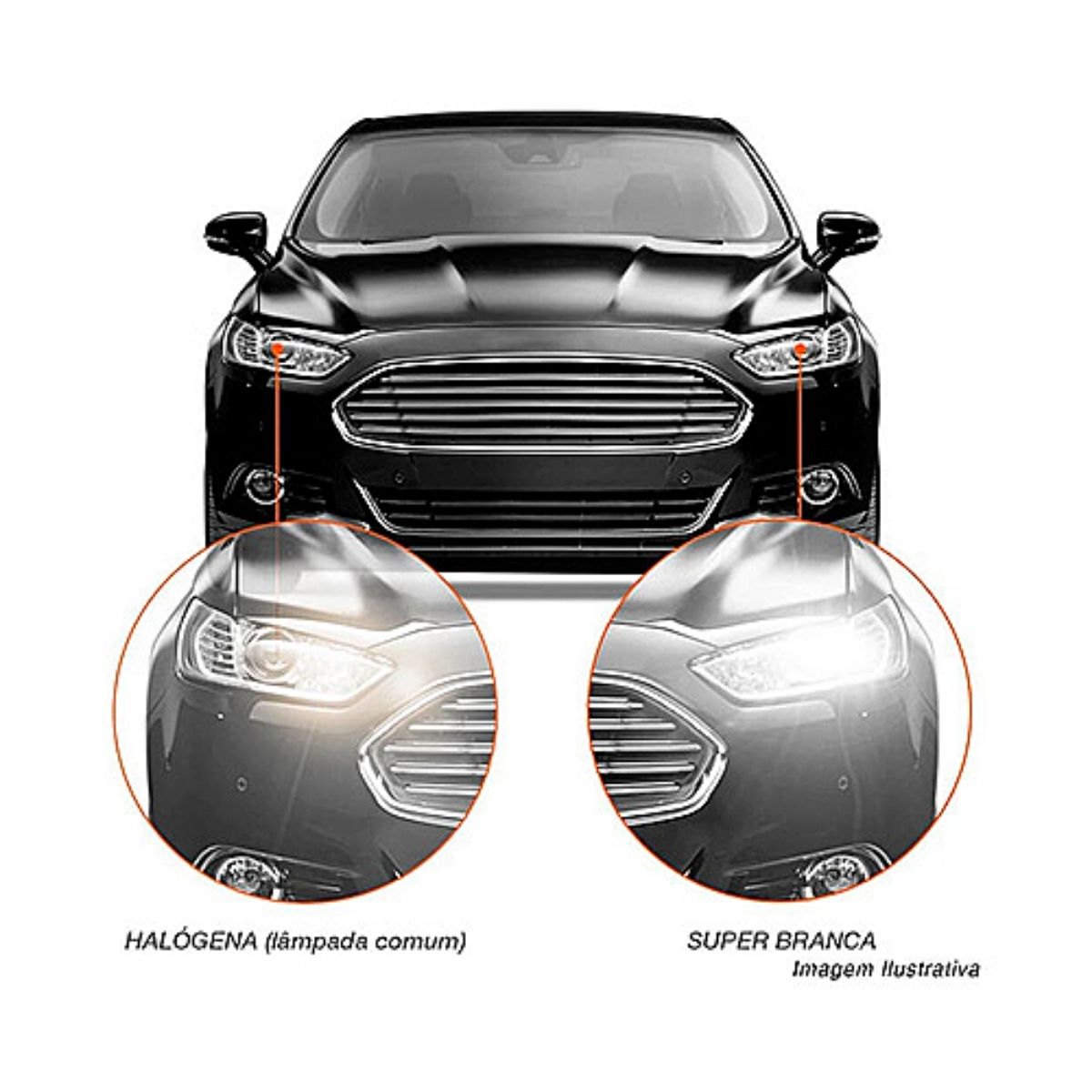Lâmpada Super Branca Multilaser Automotiva Efeito Xenon HB-4 12V 55W (par) Multilaser AU814
