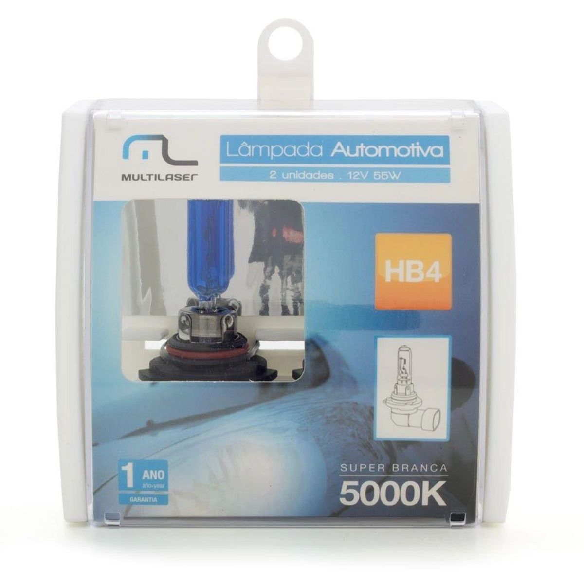 Lâmpada Super Branca Multilaser Automotiva Efeito Xenon HB-4 12V 55W (par) Multilaser AU814