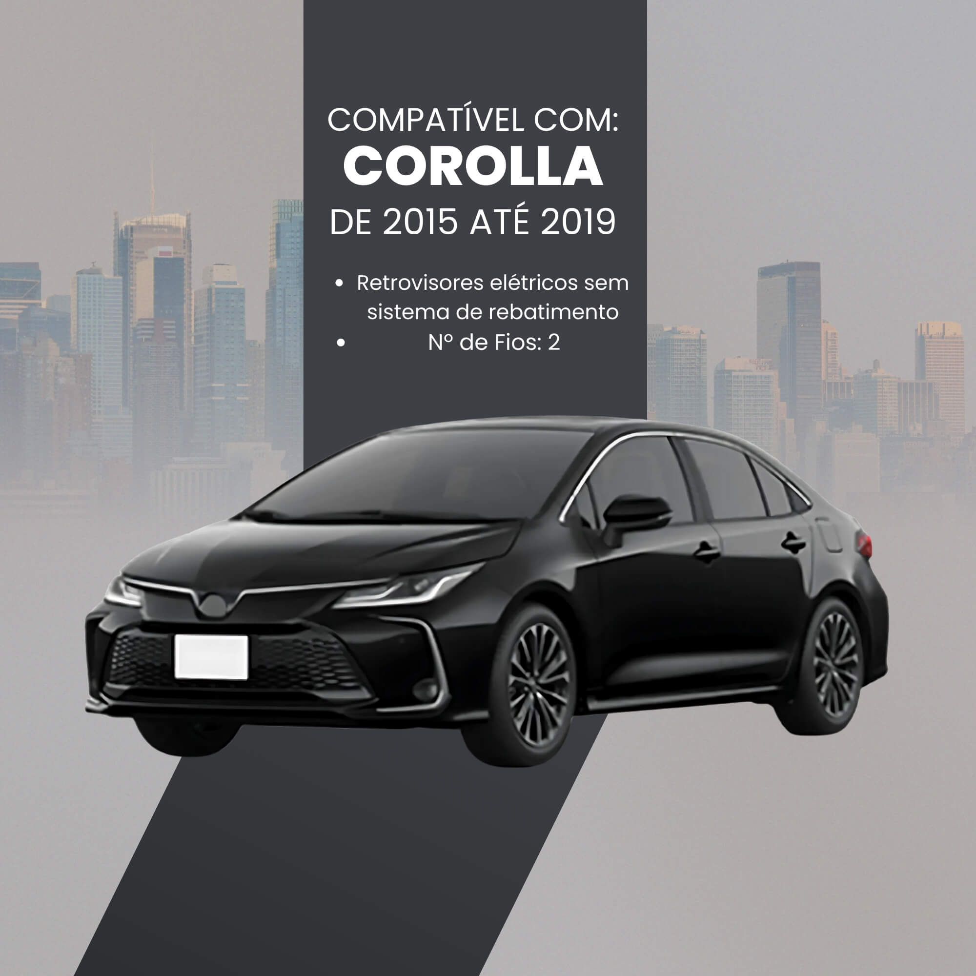 Módulo Automação de Retrovisores com Tilt Down compatível c/ Corolla 15/19 Tury - PARK1.4.3V