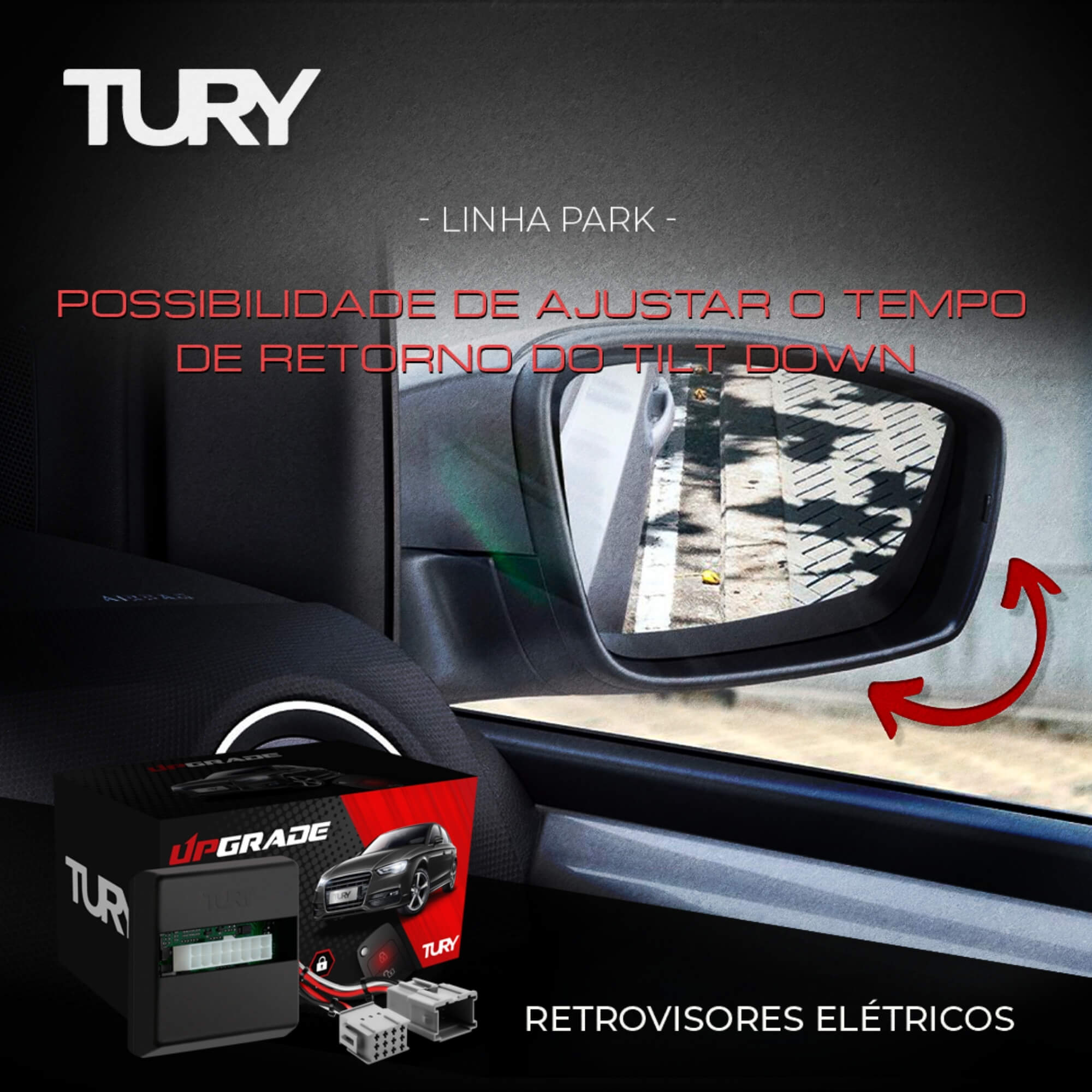 Módulo Automação de Retrovisores com Tilt Down compatível c/ Corolla 15/19 Tury - PARK1.4.3V