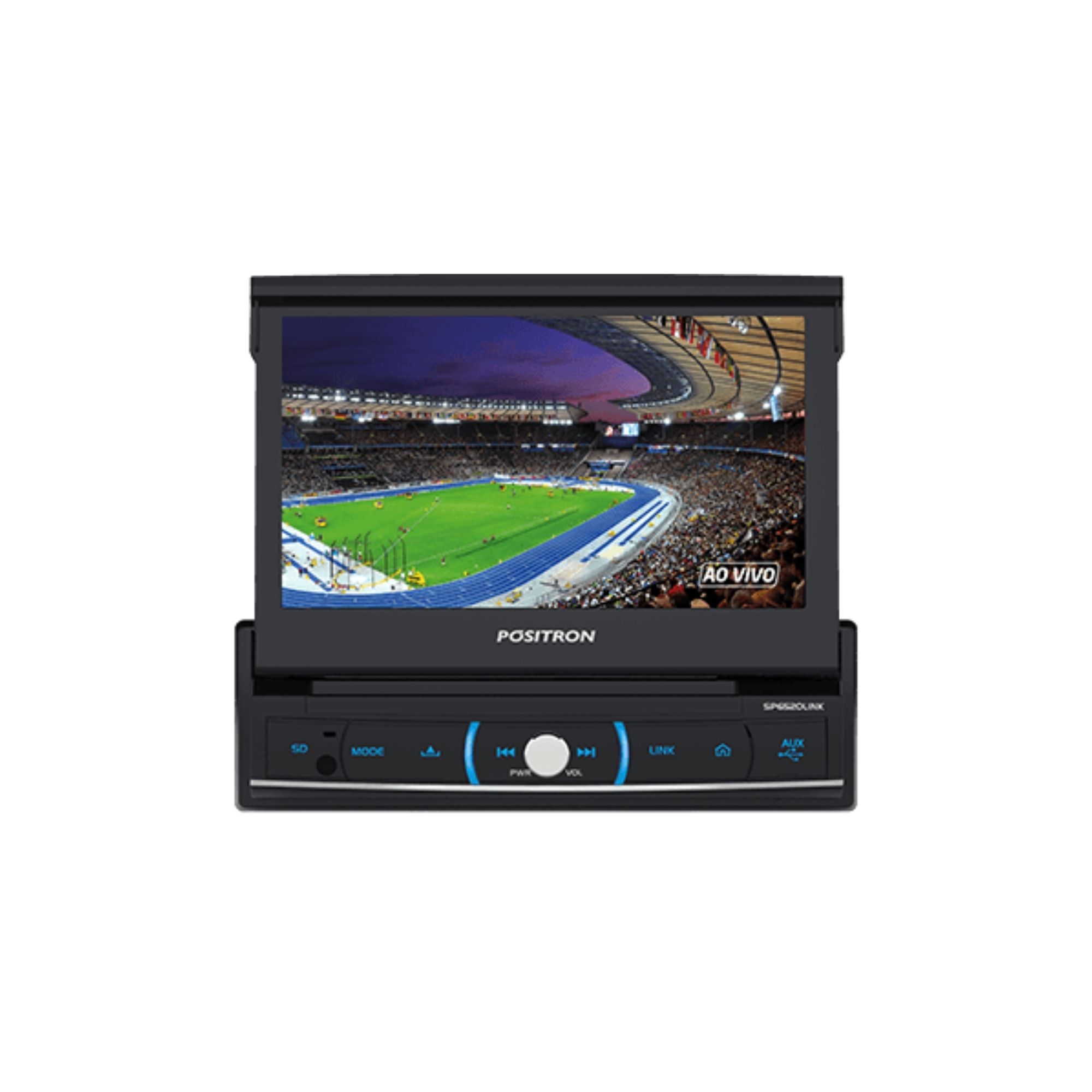 Central Multimídia 7" retratil TV/BT/USB/MicroSD/AM/FM/RCA/Espelhamento Positron SP6520 LINK