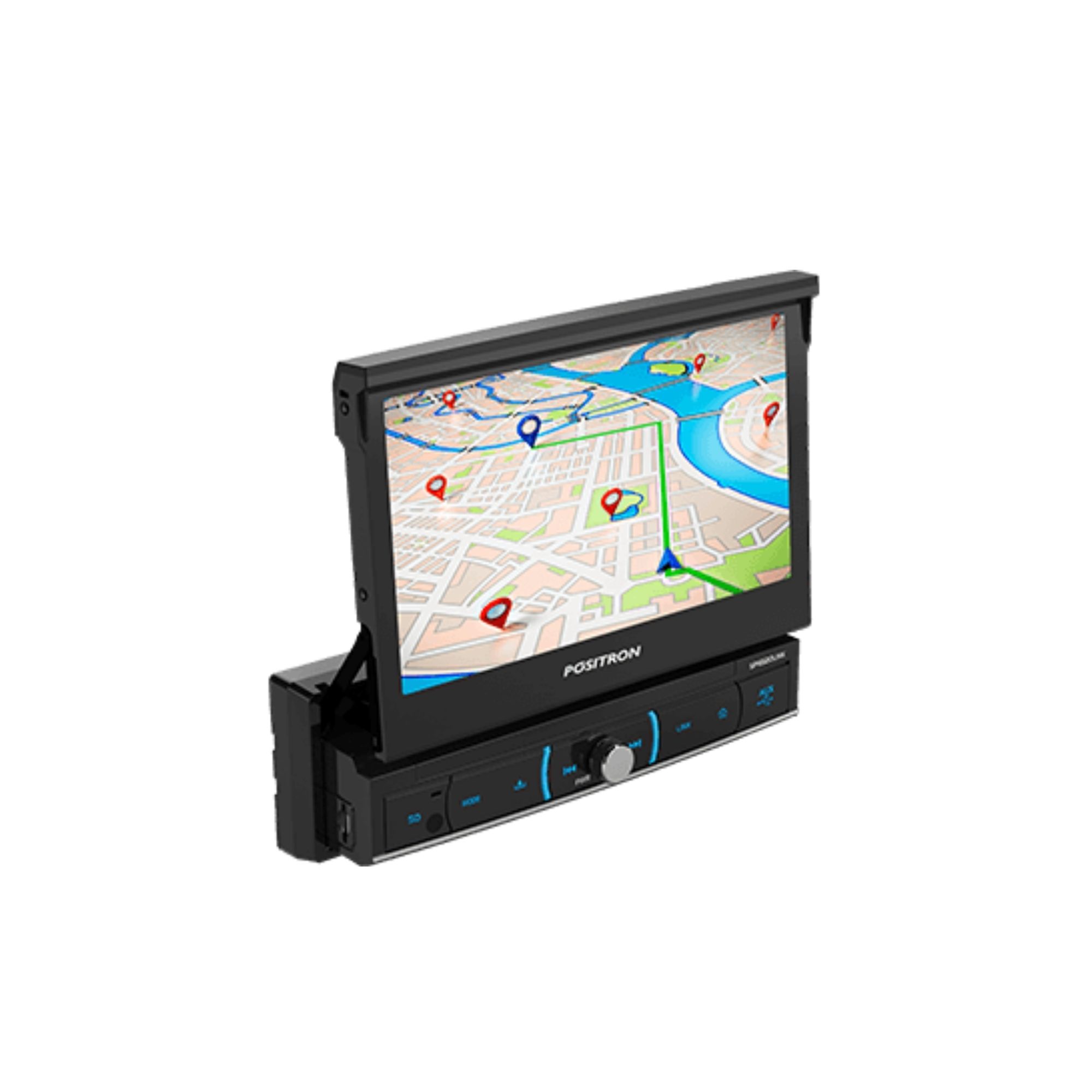 Central Multimídia 7" retratil TV/BT/USB/MicroSD/AM/FM/RCA/Espelhamento Positron SP6520 LINK