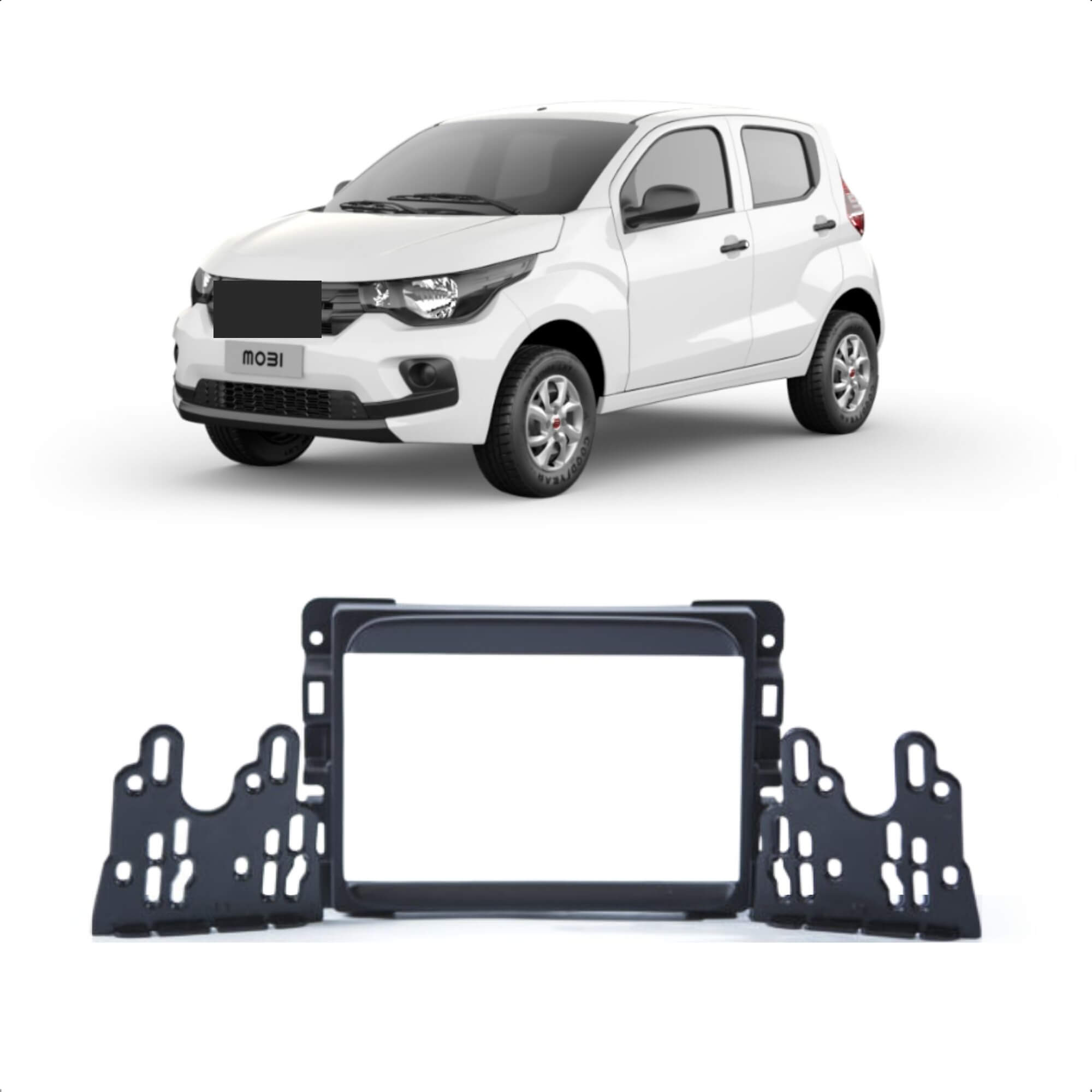 Moldura 2 Din Japonês Preto Soft Emborrachado Mobi Toro Renegade 2016-2021 Expex - EPX 272